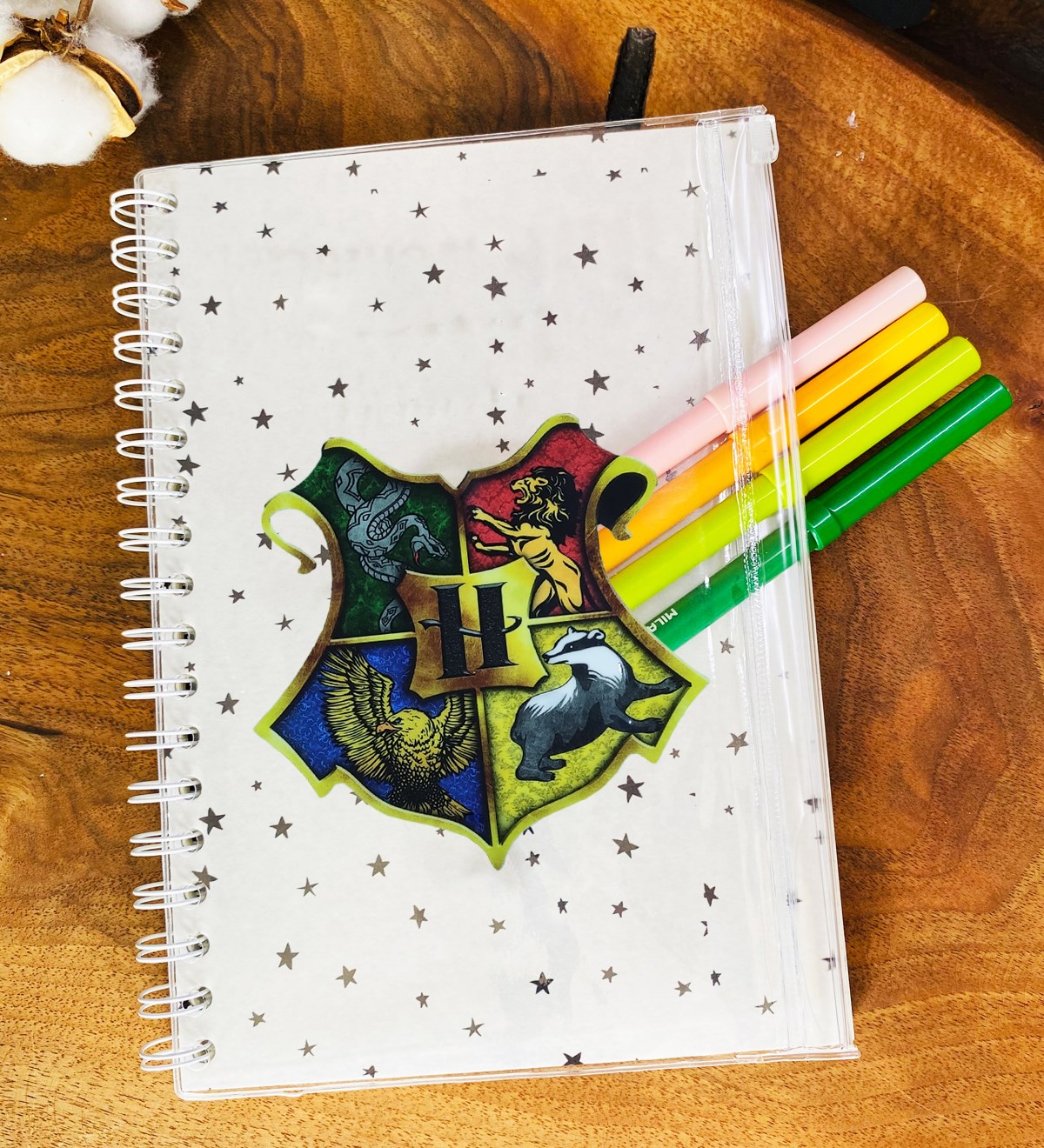 Hogwarts Tasarımlı Çanta Kapaklı Spiralli DeftergiftmodaGmd100355