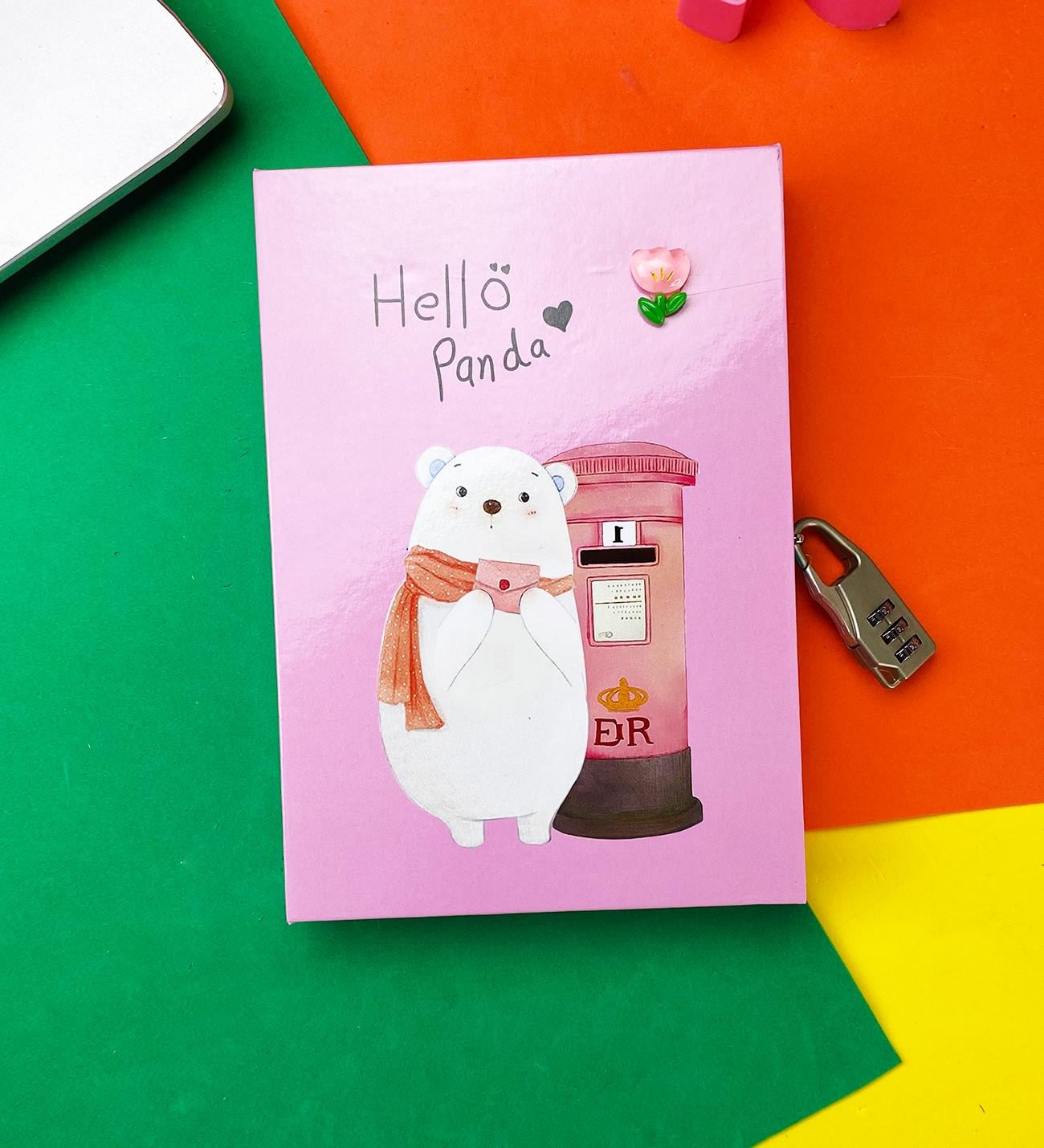 Panda Tasarımlı Kilitli Günlük DeftergiftmodaBM-1074