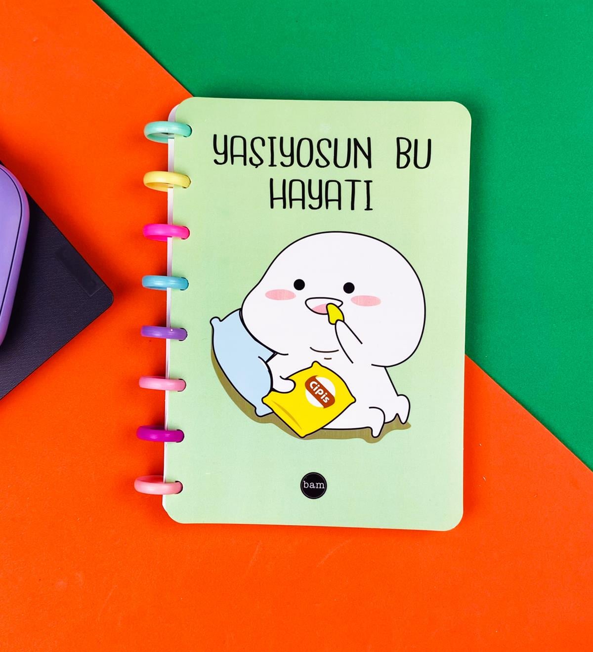 Yaşıyosun Bu Hayatı Tasarımlı Yeni Nesil Kalp Spiralli DeftergiftmodaBAM-181-6