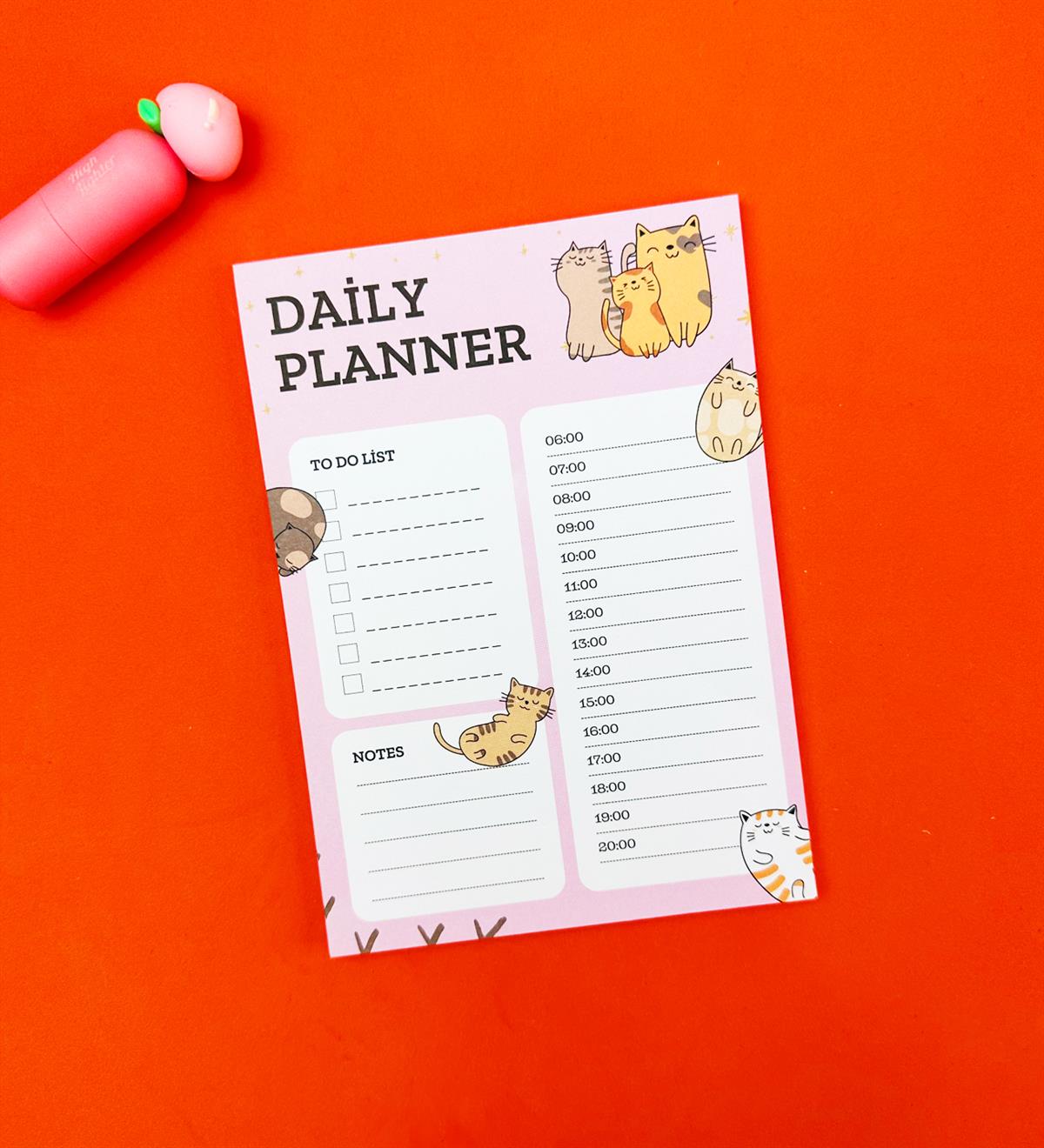 Kedi Tasarımlı To Do List Yapılacak ListesigiftmodaBAM-Pln-1	