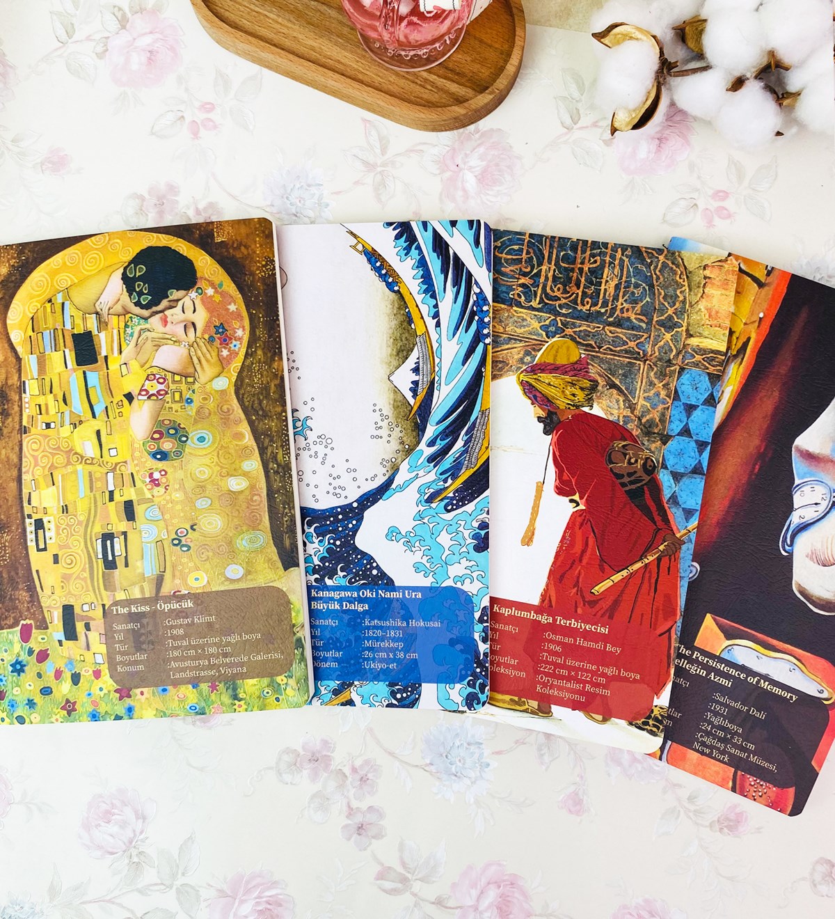 Belleğin Azmi Kaplumbağa Terbiyecesi Büyük Dalga Ve Öpücük Tasarımlı 5'li Art DeftergiftmodaGmd100255