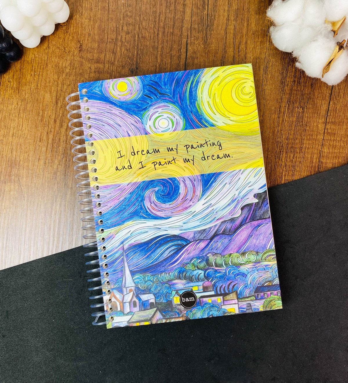 Van Gogh Yıldızlı Gece Tasarımlı Spiralli DeftergiftmodaGmd100411