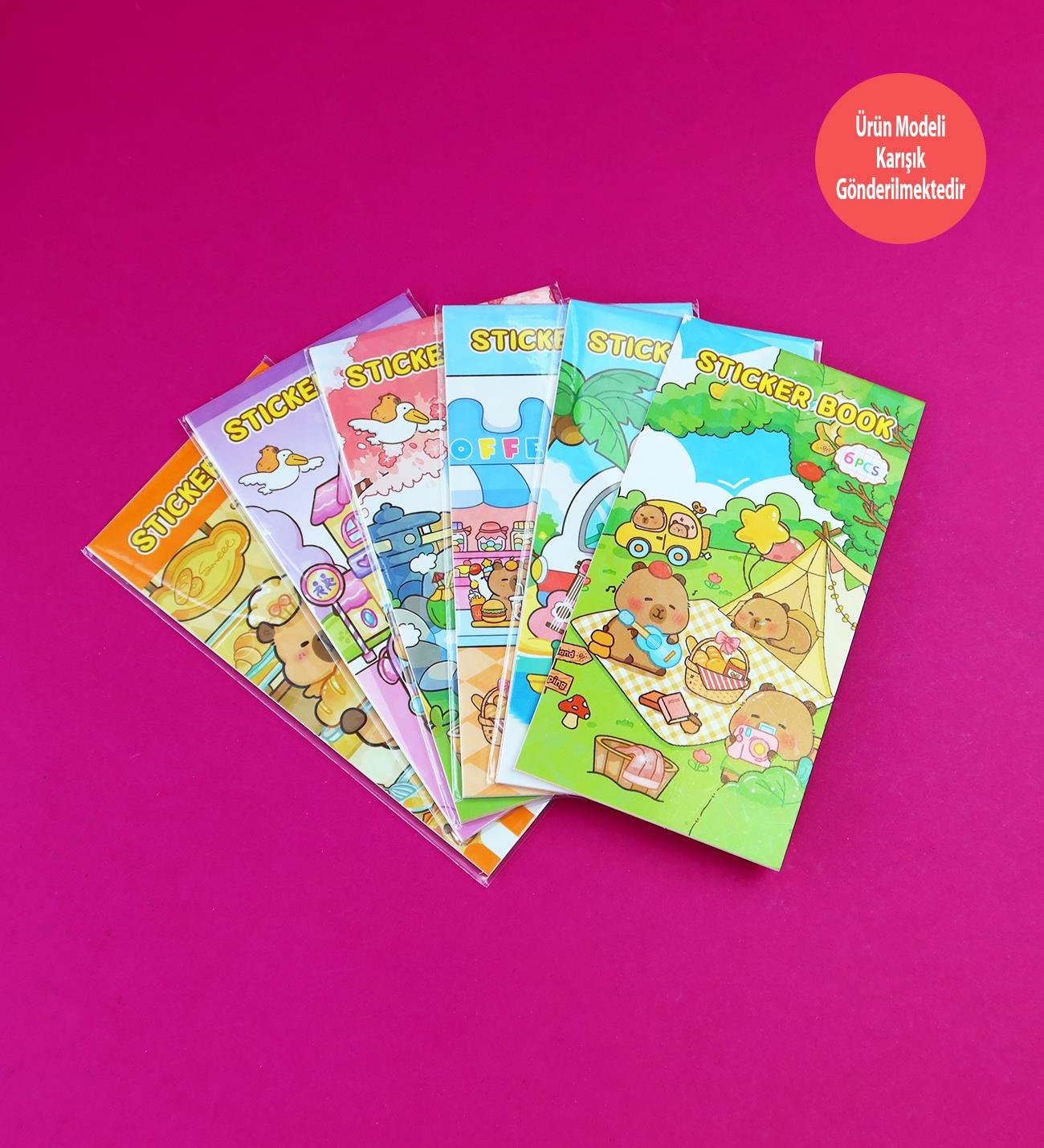 Capybara Tasarımlı Sticker Kitabı – 6 SayfagiftmodaBM-1861	