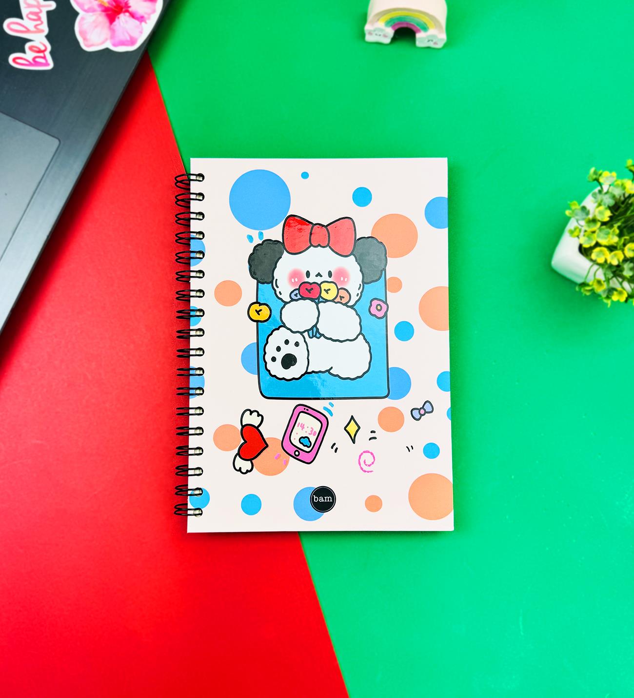 Bow Rabbit Tasarımlı Spiralli Defter giftmoda Bam-1298 