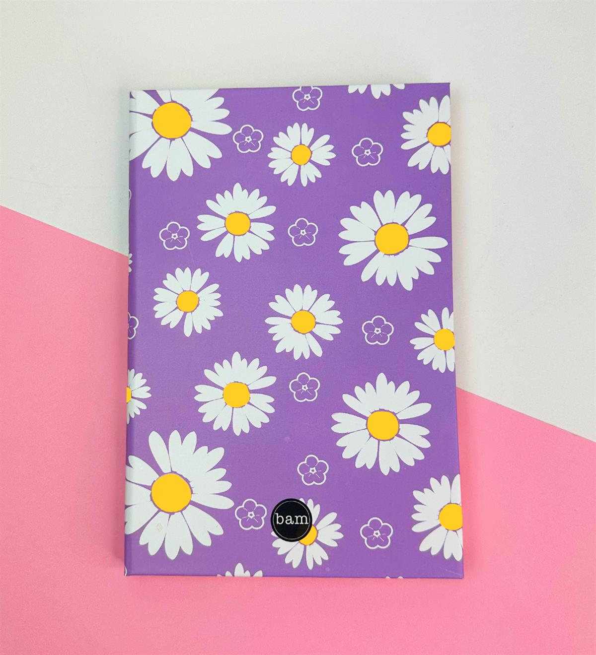 Mor Papatya Tasarımlı Lastikli DeftergiftmodaGMD0001-25