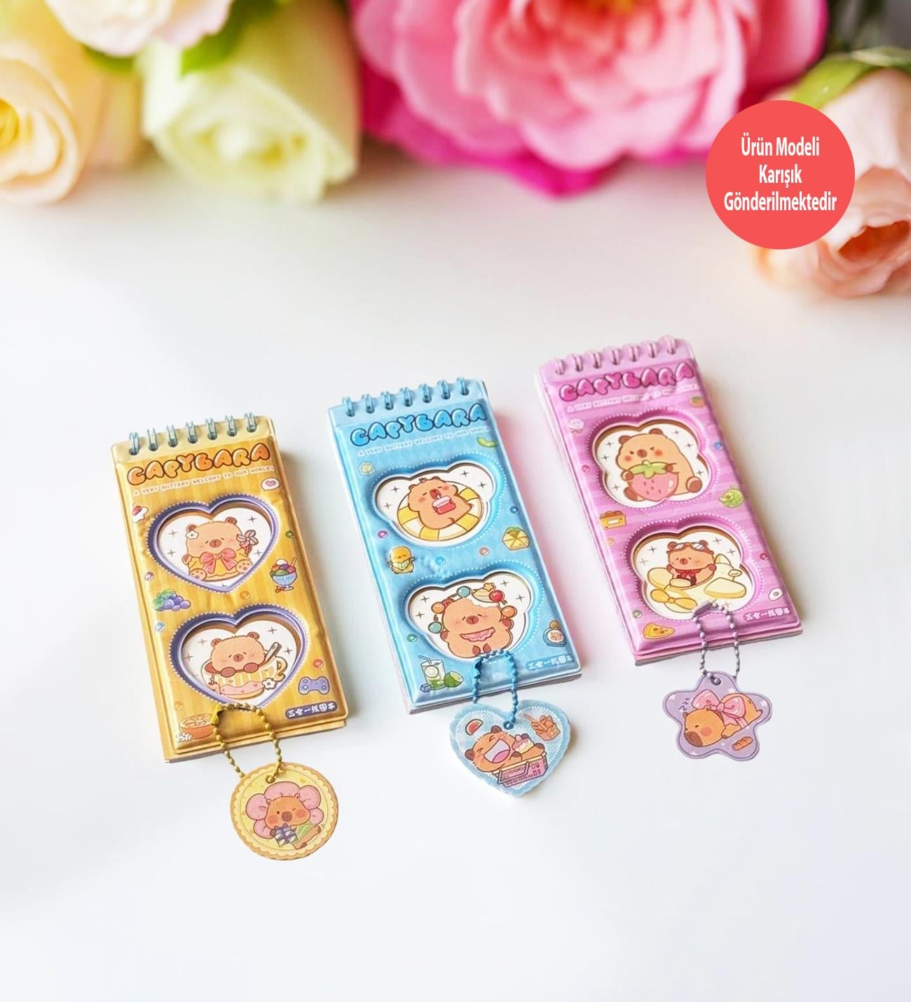Capybara Spiral Defter - 8 Sayfa Sticker HediyeligiftmodaBM-1858	