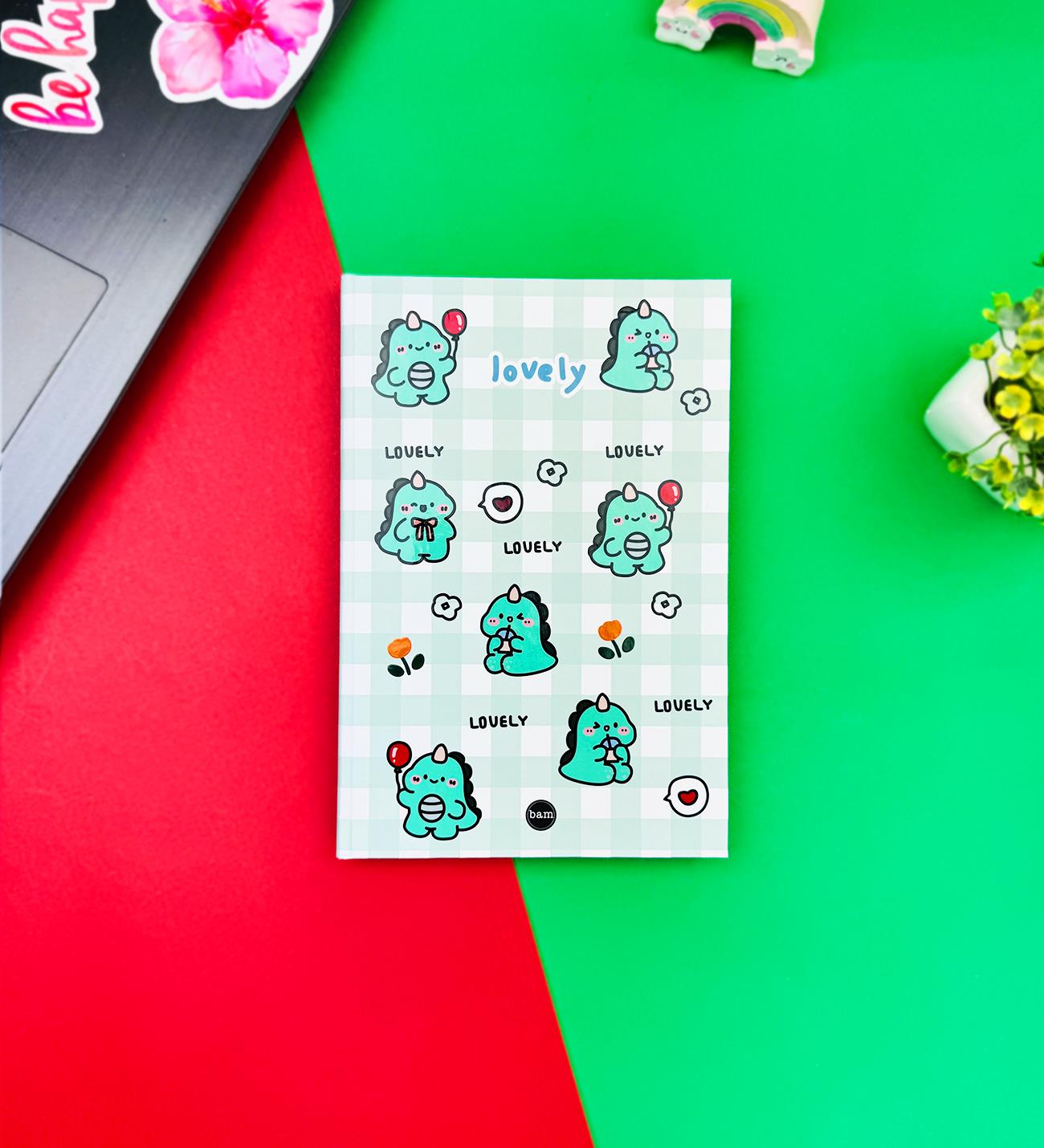 Dino Lovely Kawai Tasarımlı Lastikli DeftergiftmodaBAM-1264