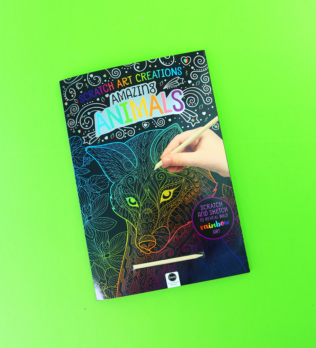 Scratch Art Creations Amazing Animals – Kazımalı Boyama ve Karalama Defteri + Ahşap KalemgiftmodaBM-2153