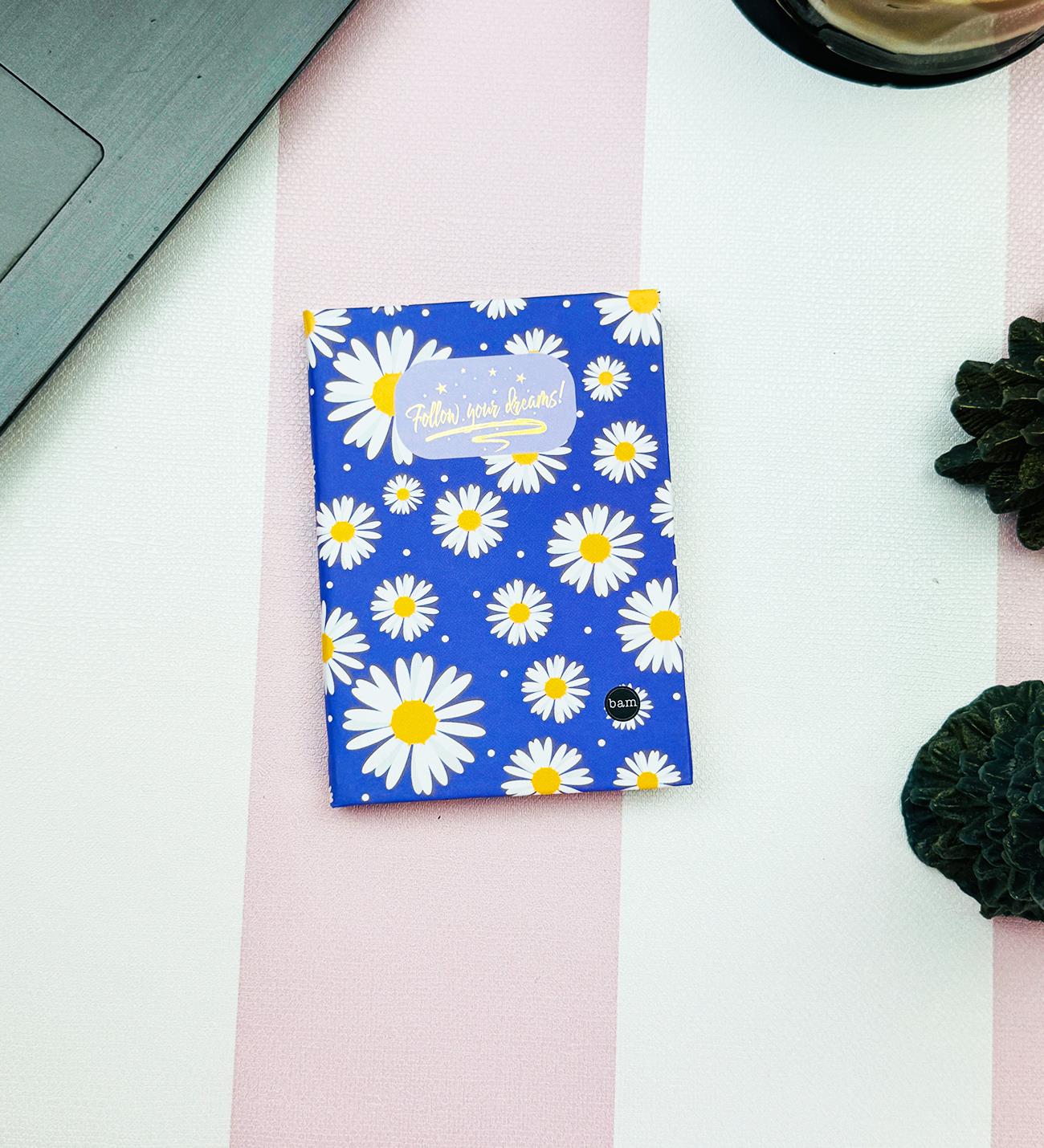 Follow Your Dreams Papatya Tasarımlı Sert Kapaklı Mini DeftergiftmodaBam-1228-11