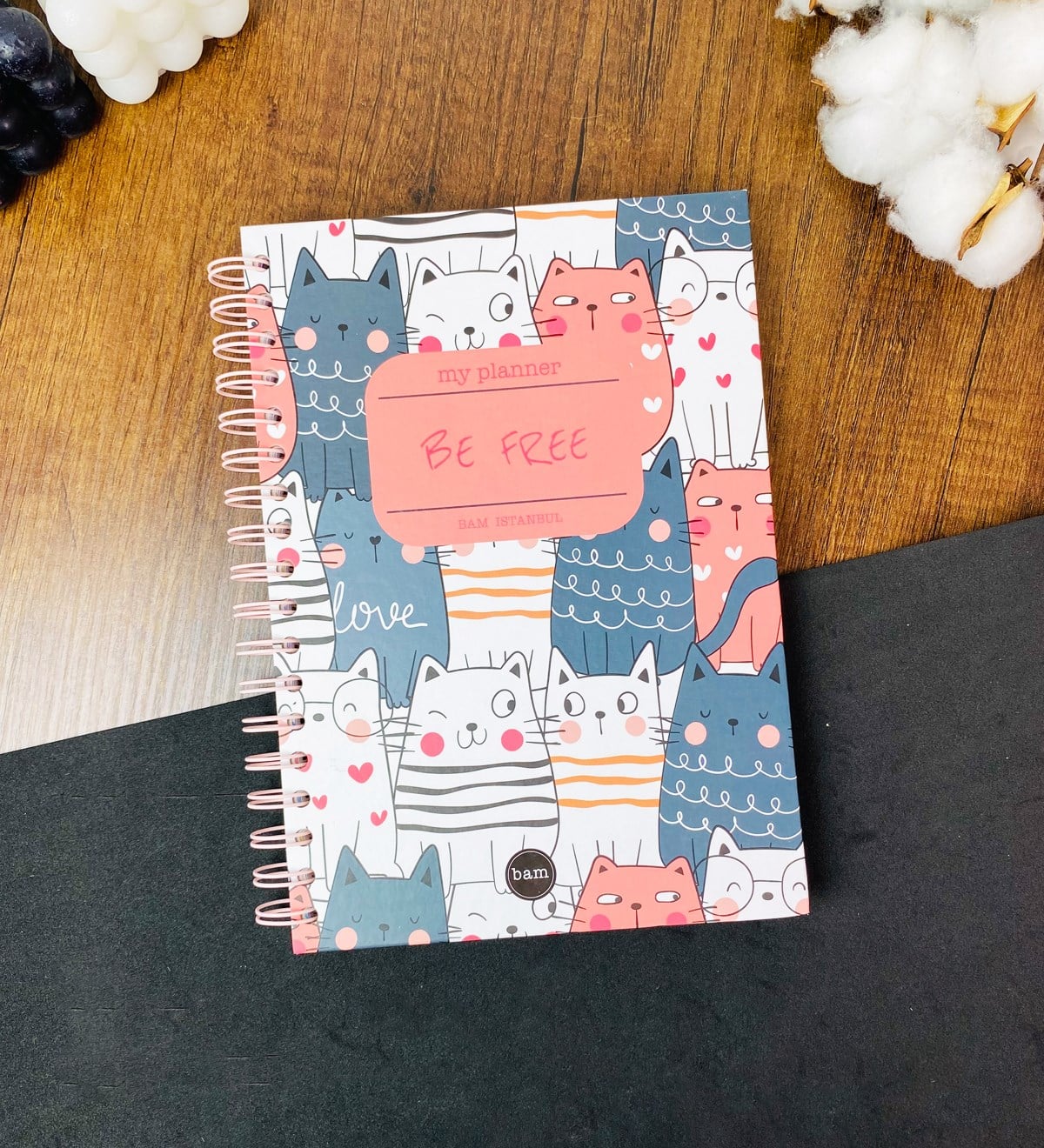 Be Free Kedi Tasarımlı Konuşan AjandagiftmodaGmd100420