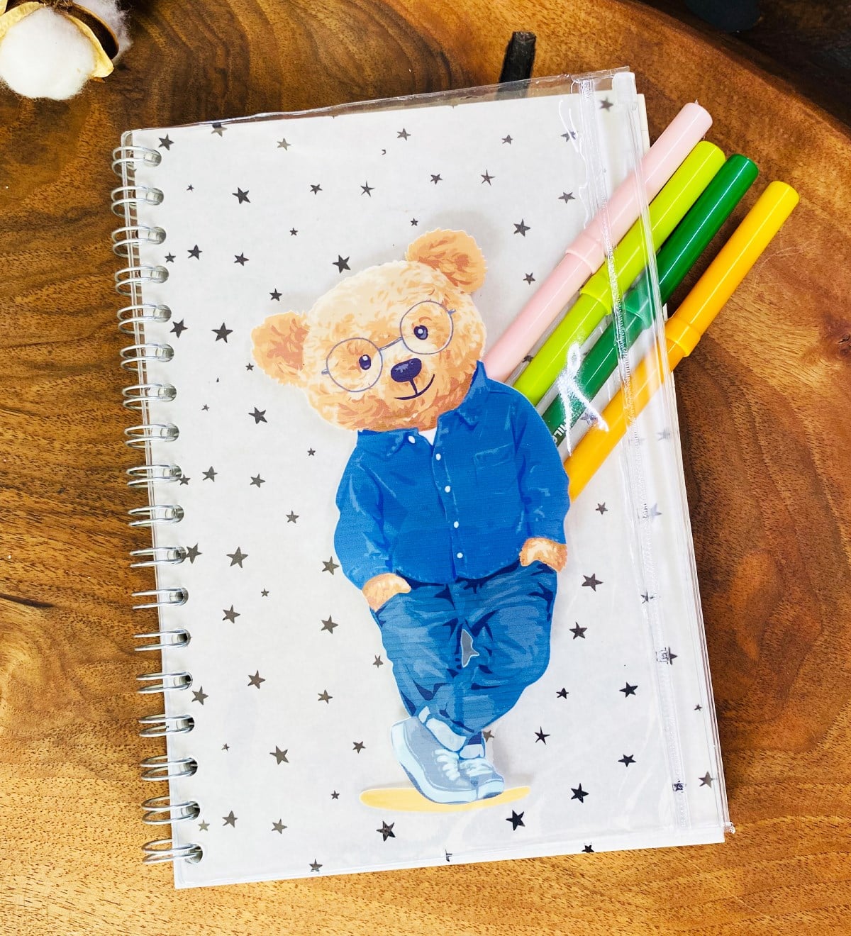 Blue Bear Tasarımlı Çanta Kapaklı Spiralli DeftergiftmodaGmd100330