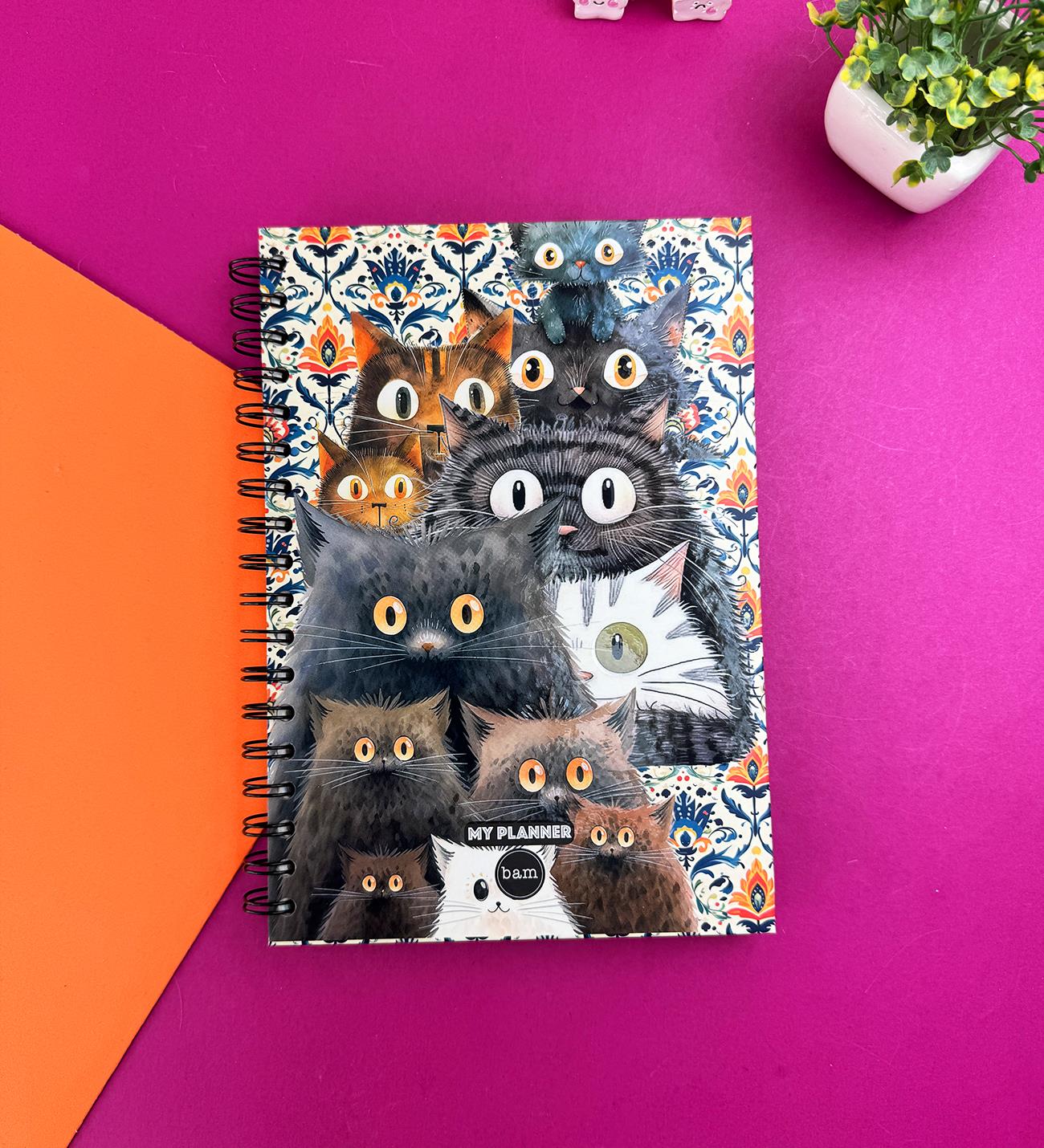 Sevimli Kediler Tasarımlı Konuşan AjandagiftmodaBam-1317	