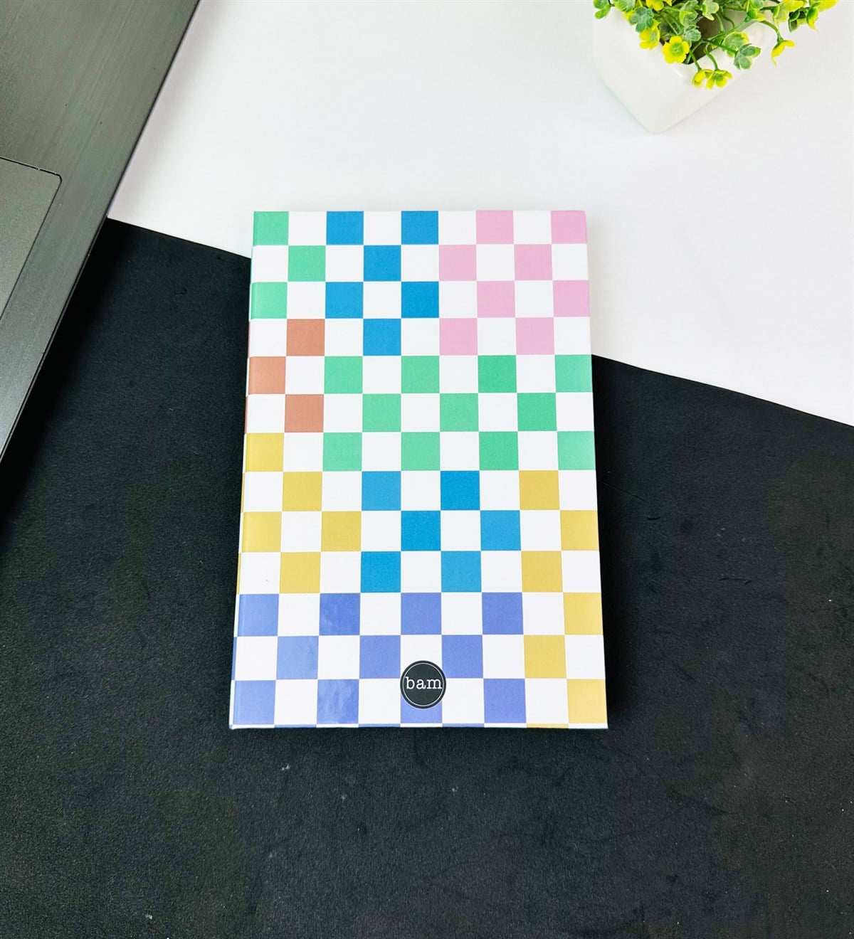 Renkli Dama Tasarımlı Lastikli DeftergiftmodaGMD0001-6	