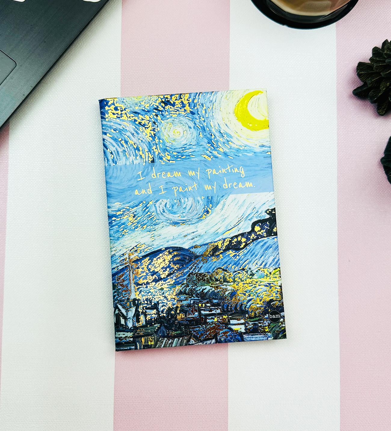 Yıldızlı Gece Tasarımlı Lastikli DeftergiftmodaGMD0001-35