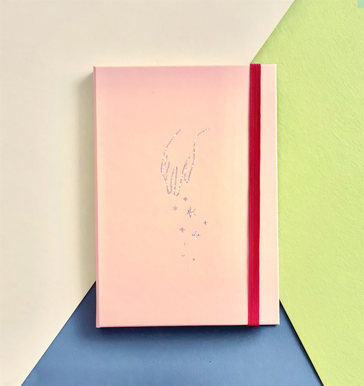 Pırıltılı El Tasarımlı Lastikli Defter	giftmodaGmd100074	