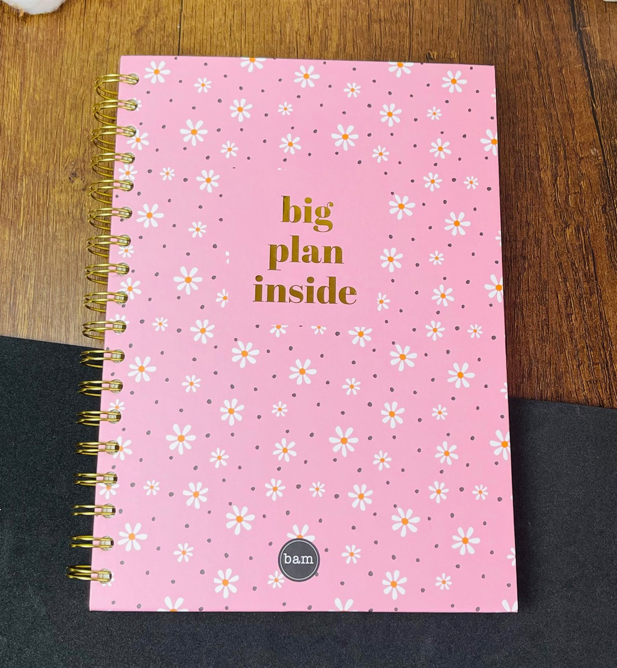 Big Plan Inside Papatya Tasarımlı Spiralli DeftergiftmodaGmd100181