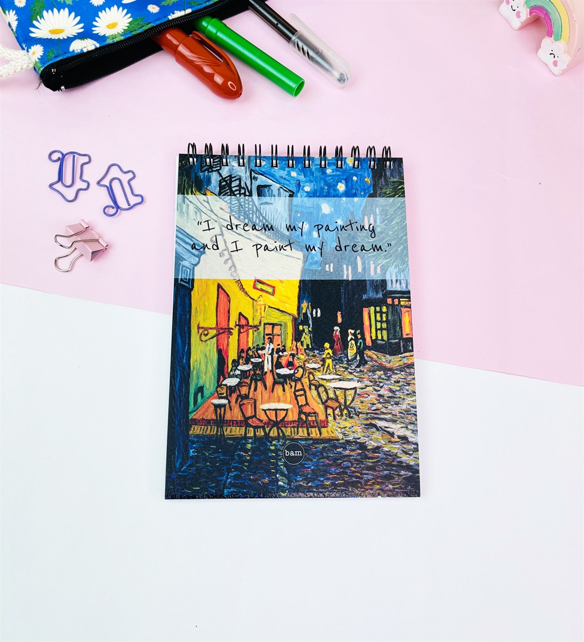 17x11Cm Sketch Book - Eskiz Defteri - 80 Gr - 60 YaprakgiftmodaGmd100567-Van-Gogh-Kafe-Terasta-Gece