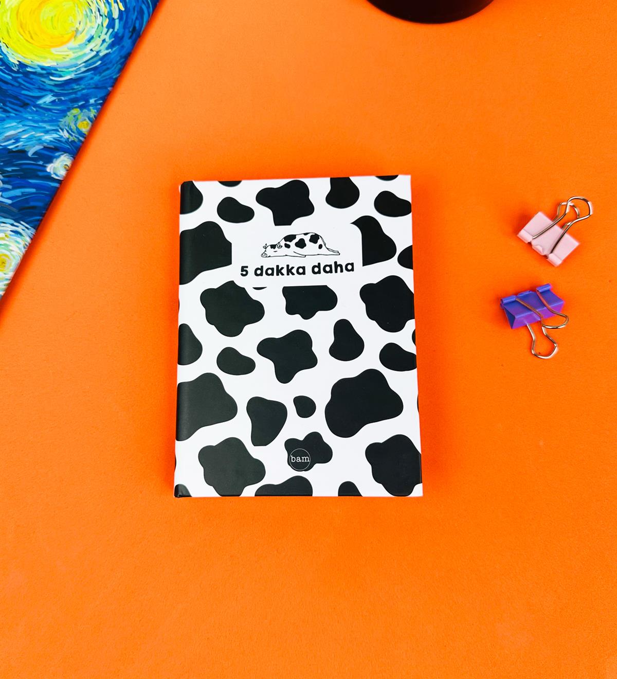 5 Dakka Dahi İnek Tasarımlı Sert Kapaklı Mini DeftergiftmodaBam-1029-1
