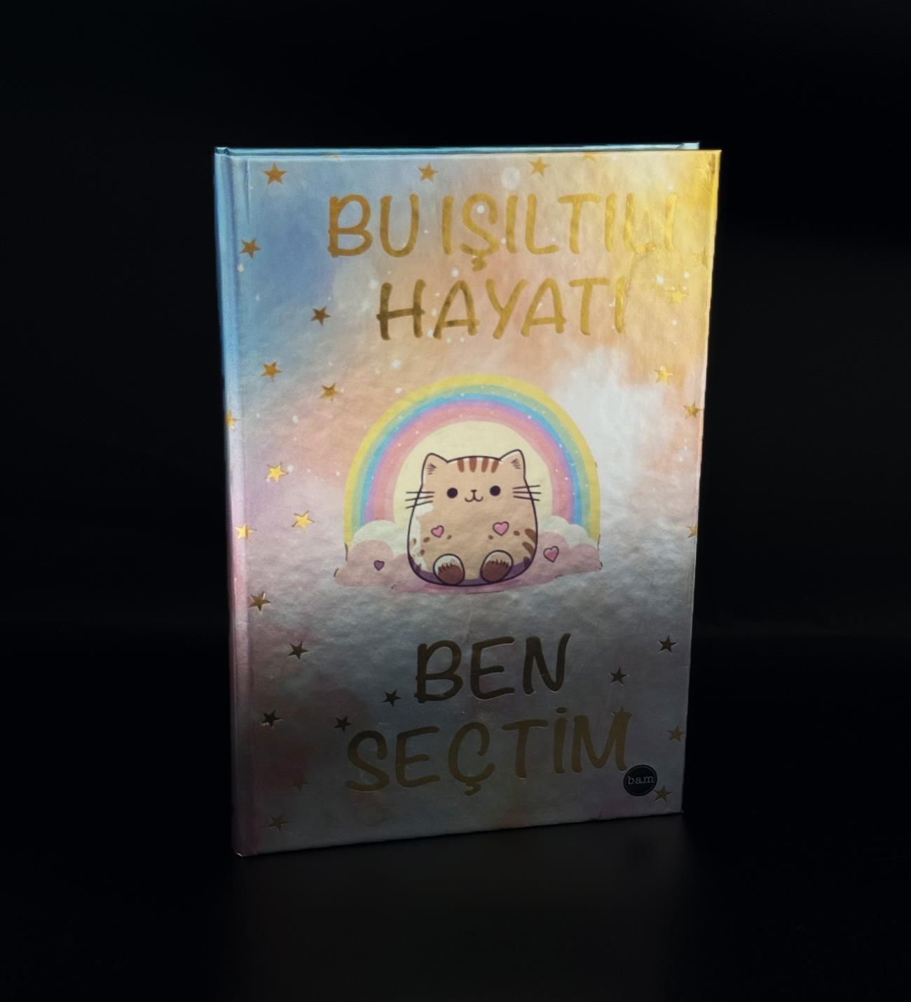 Metal Kapaklı Bu Işıltılı Hayatı Ben Seçtim Tasarımlı Lastikli DeftergiftmodaBam-1088-1