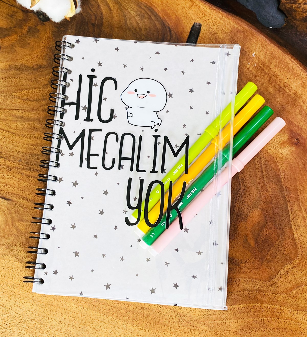 Hiç Mecalim Yok Tasarımlı Çanta Kapaklı Spiralli DeftergiftmodaGmd100329