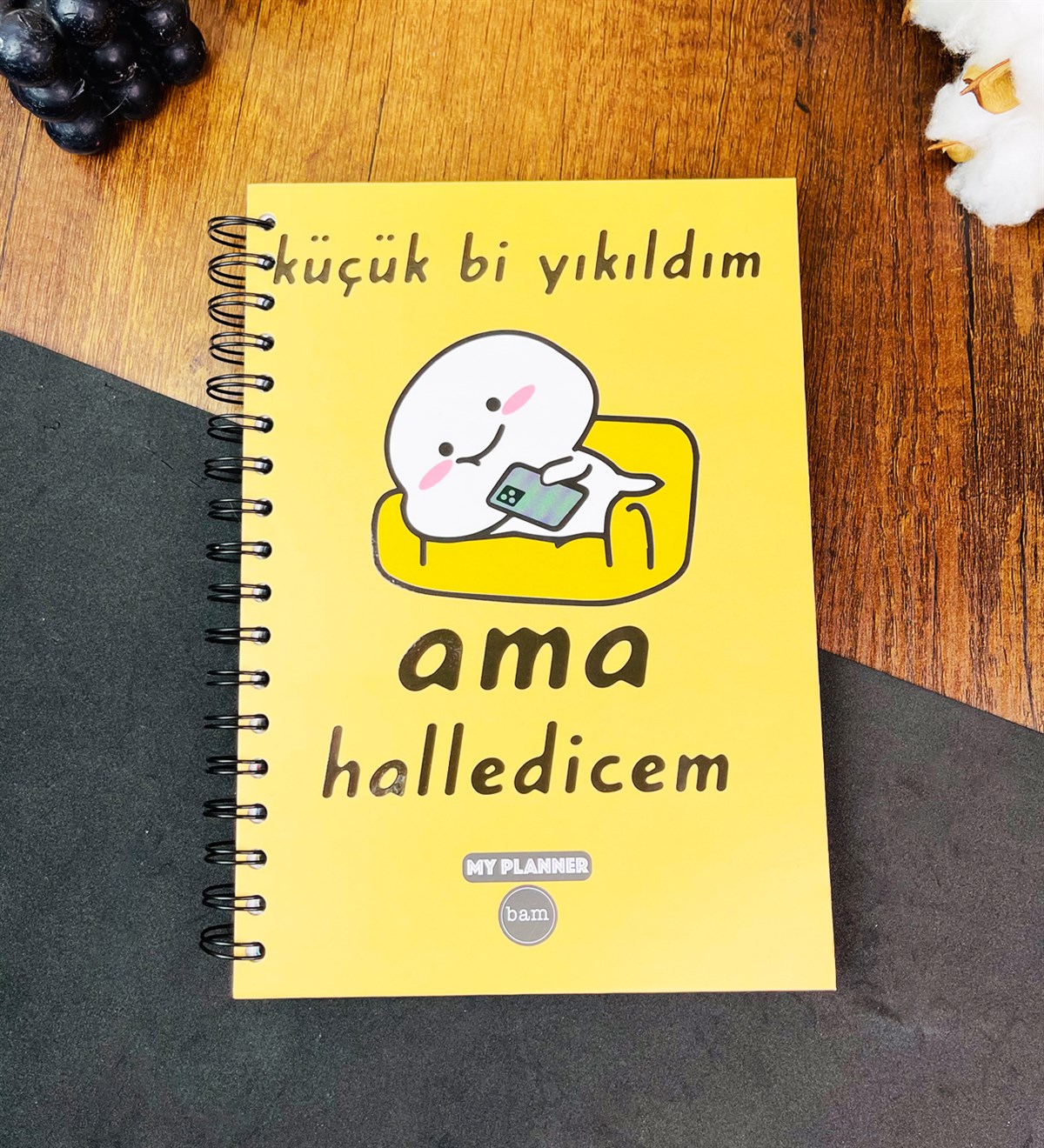 Küçük Bi Yıkıldım Ama Halledicem Tasarımlı Konuşan AjandagiftmodaGmd100593