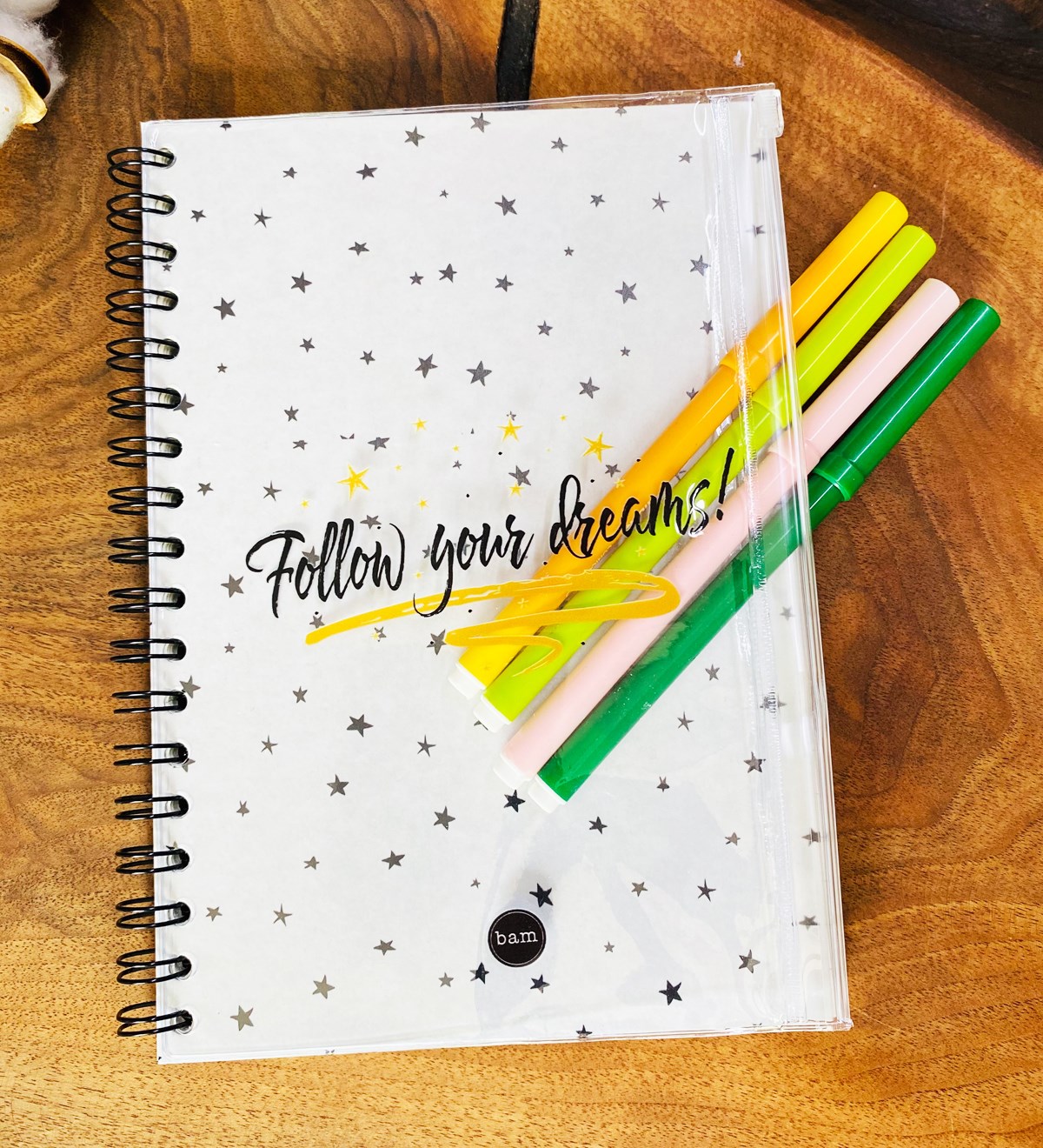 Follow Your Dreams Tasarımlı Çanta Kapaklı Spiralli DeftergiftmodaGmd100333