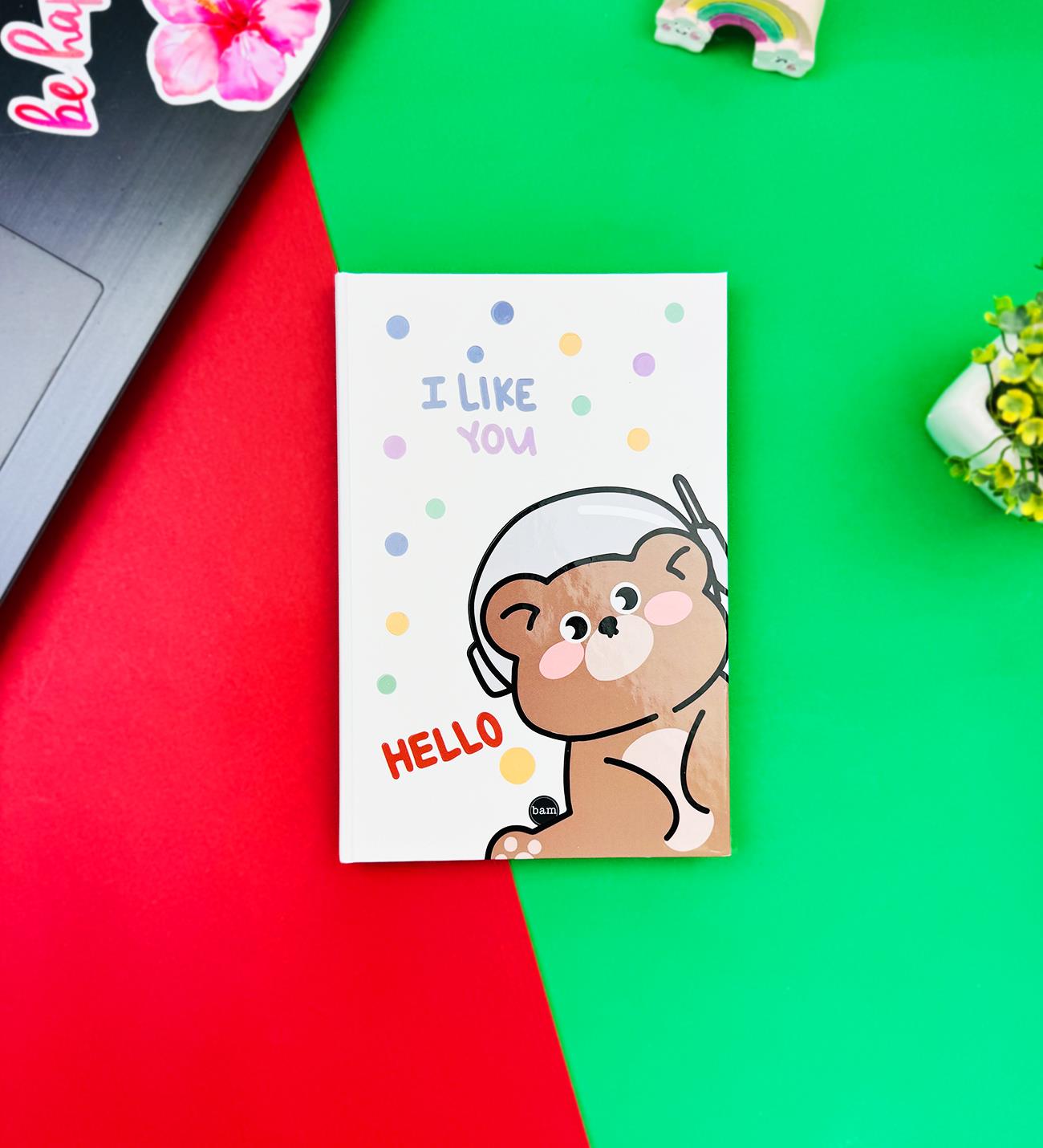 Hello Bear Tasarımlı Lastikli DeftergiftmodaBAM-1276