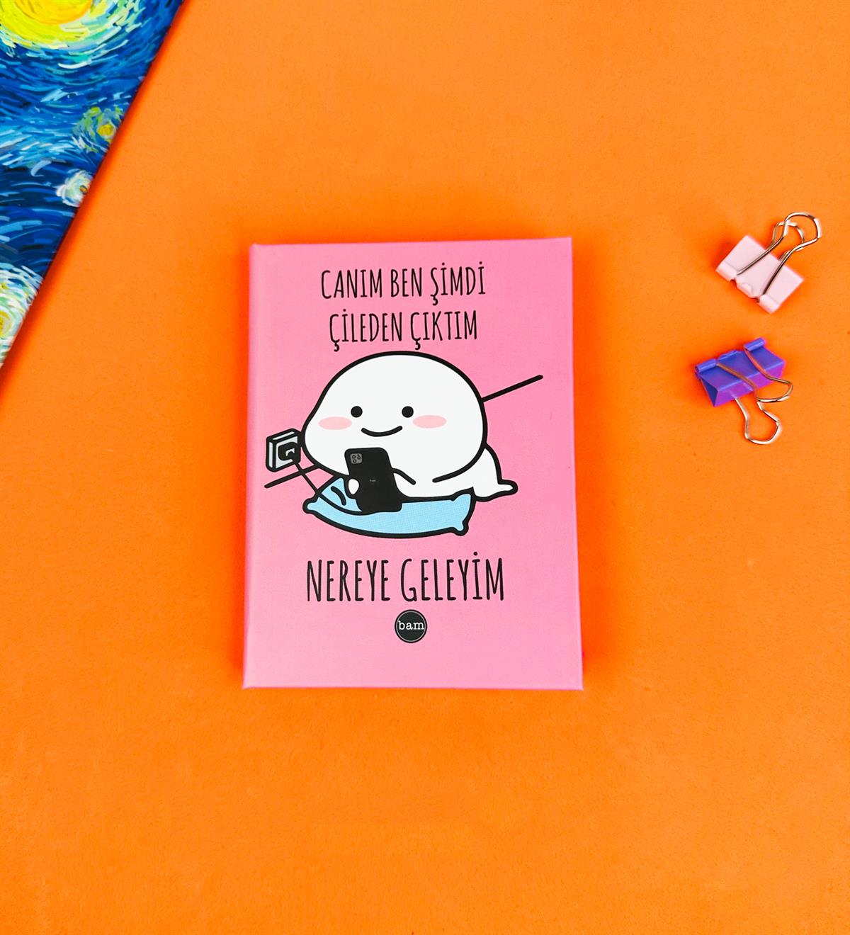 Canım Ben Şimdi Çileden Çıktım Tasarımlı Sert Kapaklı Mini DeftergiftmodaBam-1029-15	
