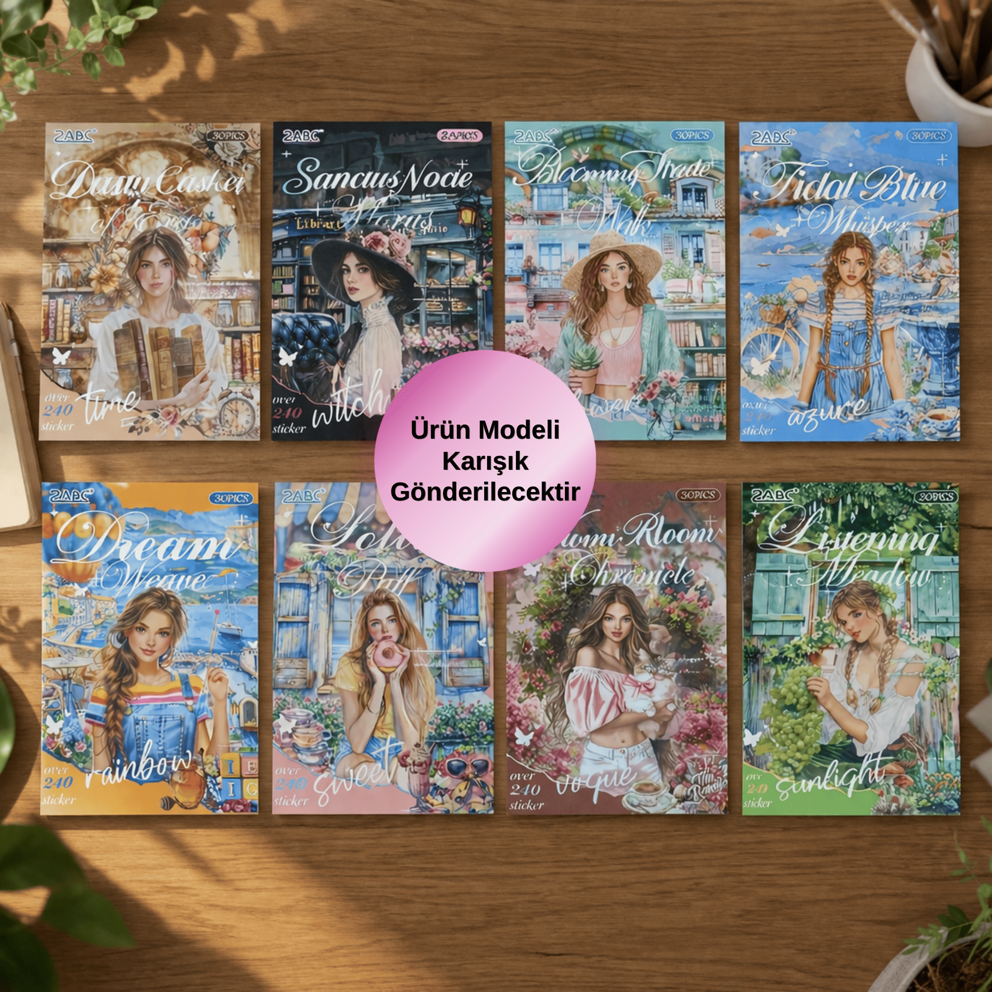 BAM 2334 20 Sayfa Plastik Retro Etiket Defteri x8giftmodaBM-2334