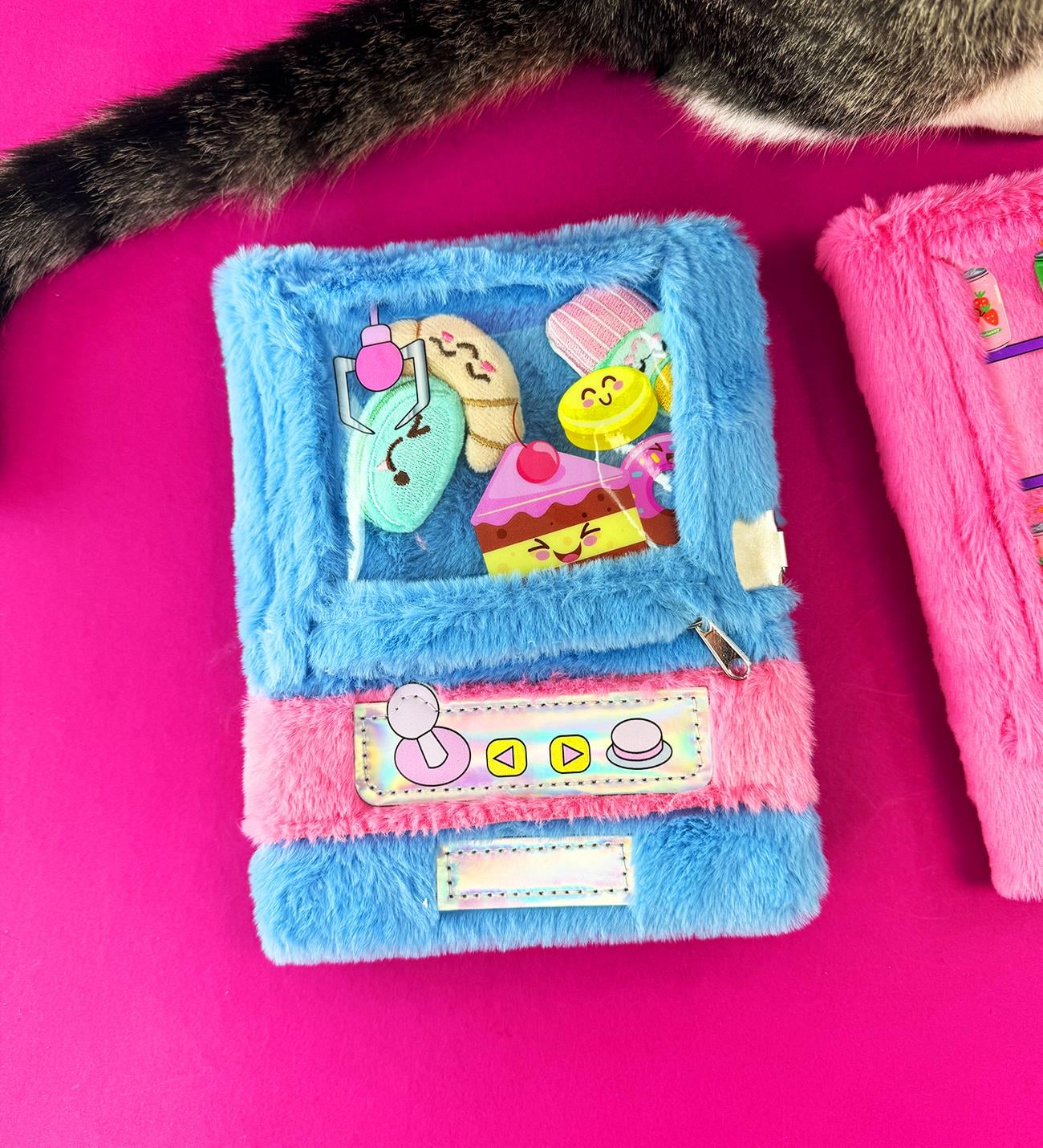 Otomat Tasarımlı Peluş Kapaklı Kilitli DeftergiftmodaBM-1556