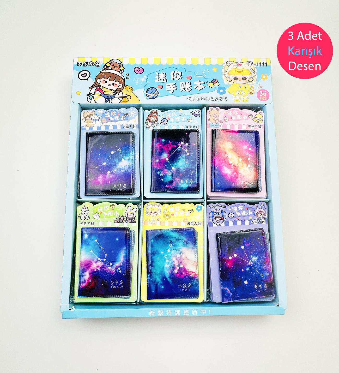 3'lü Mini Space Cep DefterigiftmodaBM-1029-1