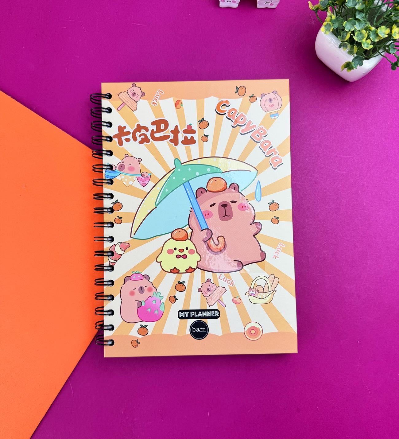 Şanslı Capybara Tasarımlı Konuşan Ajanda	giftmodaBam-1307-1	