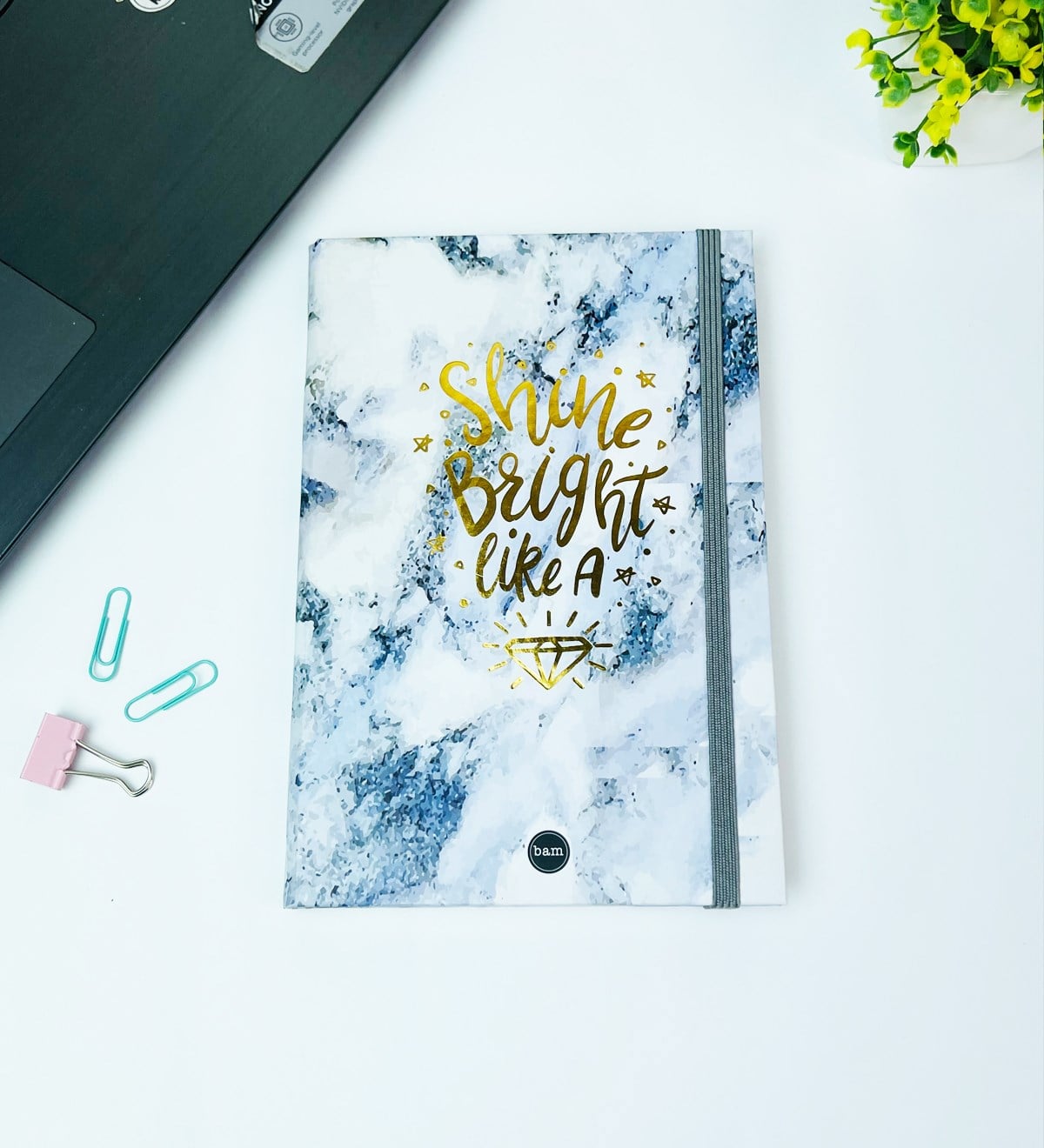 Mermer Motto Tasarımlı Lastikli DeftergiftmodaGmd100438