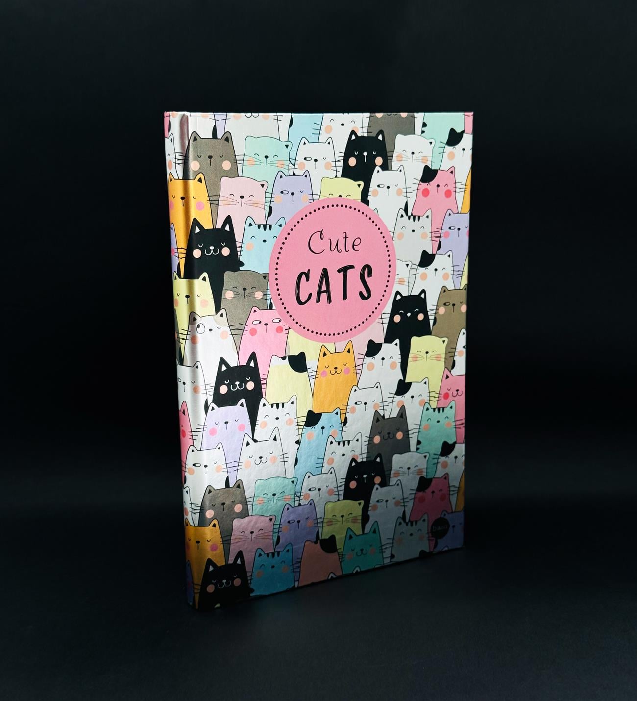 Sevimli Kedi Tasarımlı Metal Kapaklı Lastikli DeftergiftmodaBAM-1198	