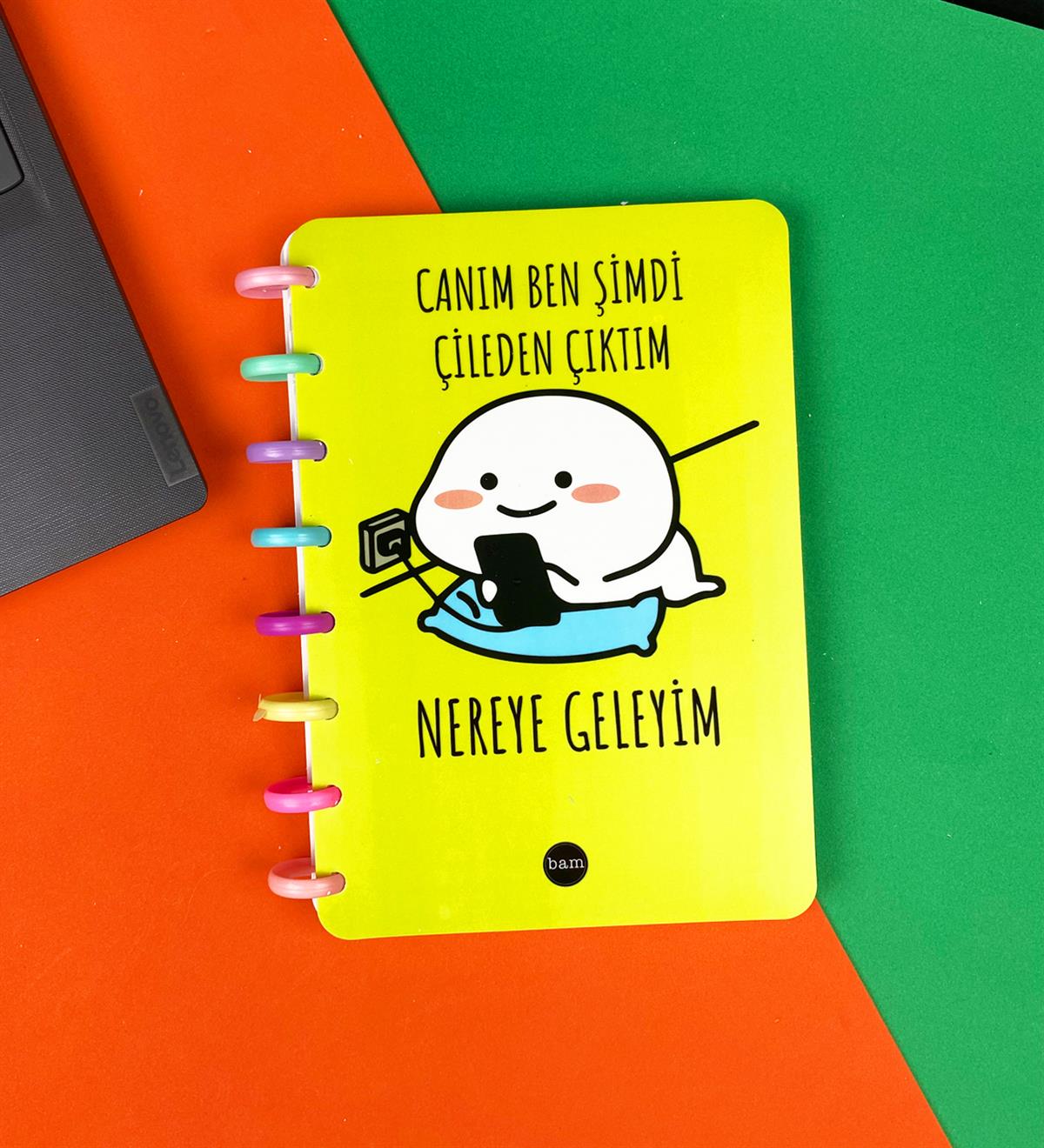 Çileden Çıktım Nereye Geleyim Tasarımlı Yeni Nesil Kalp Spiralli DeftergiftmodaBAM-181-7