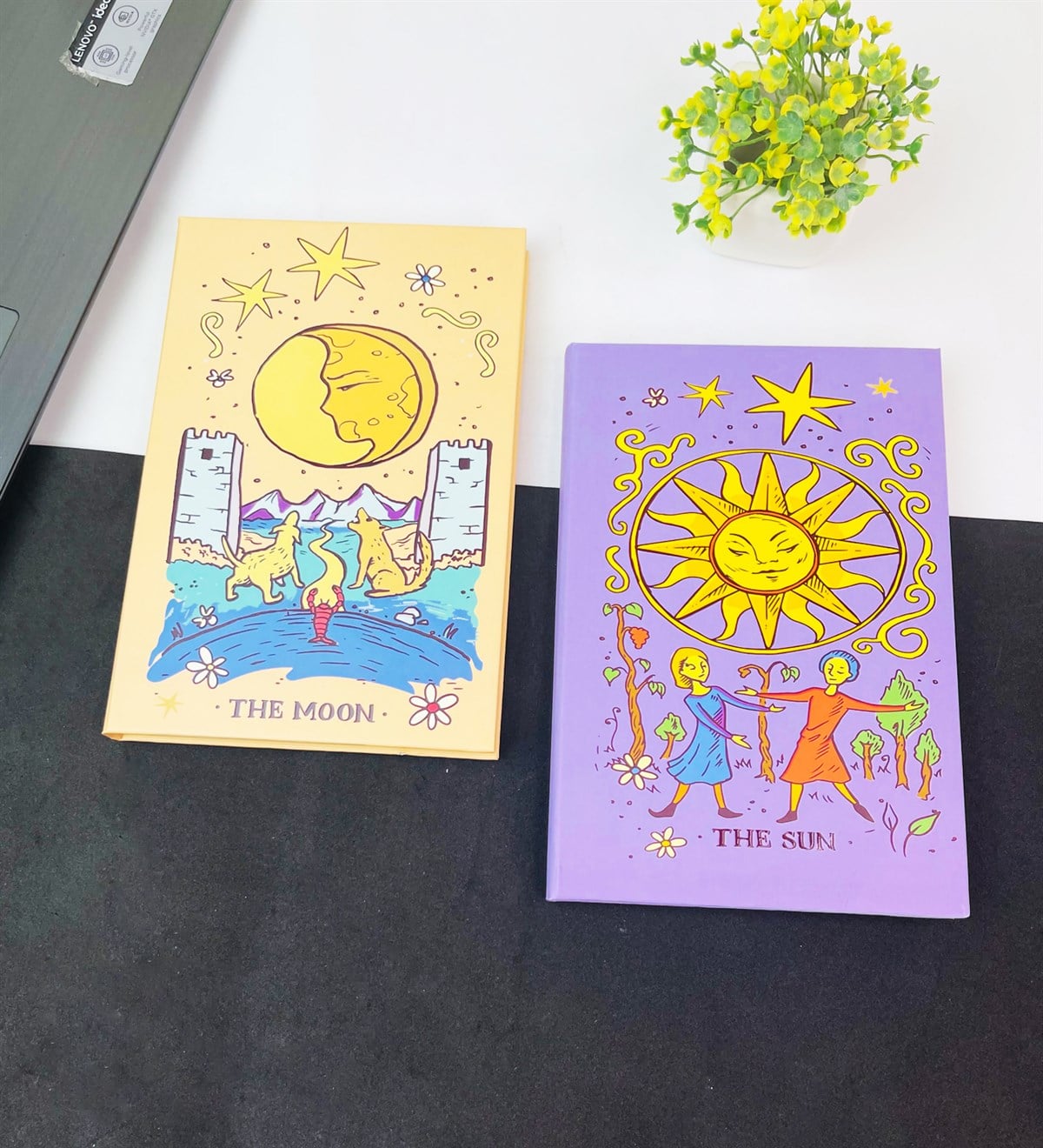 The Moon Ve The Sun Tasarımlı Lastikli DeftergiftmodaGmhs101836