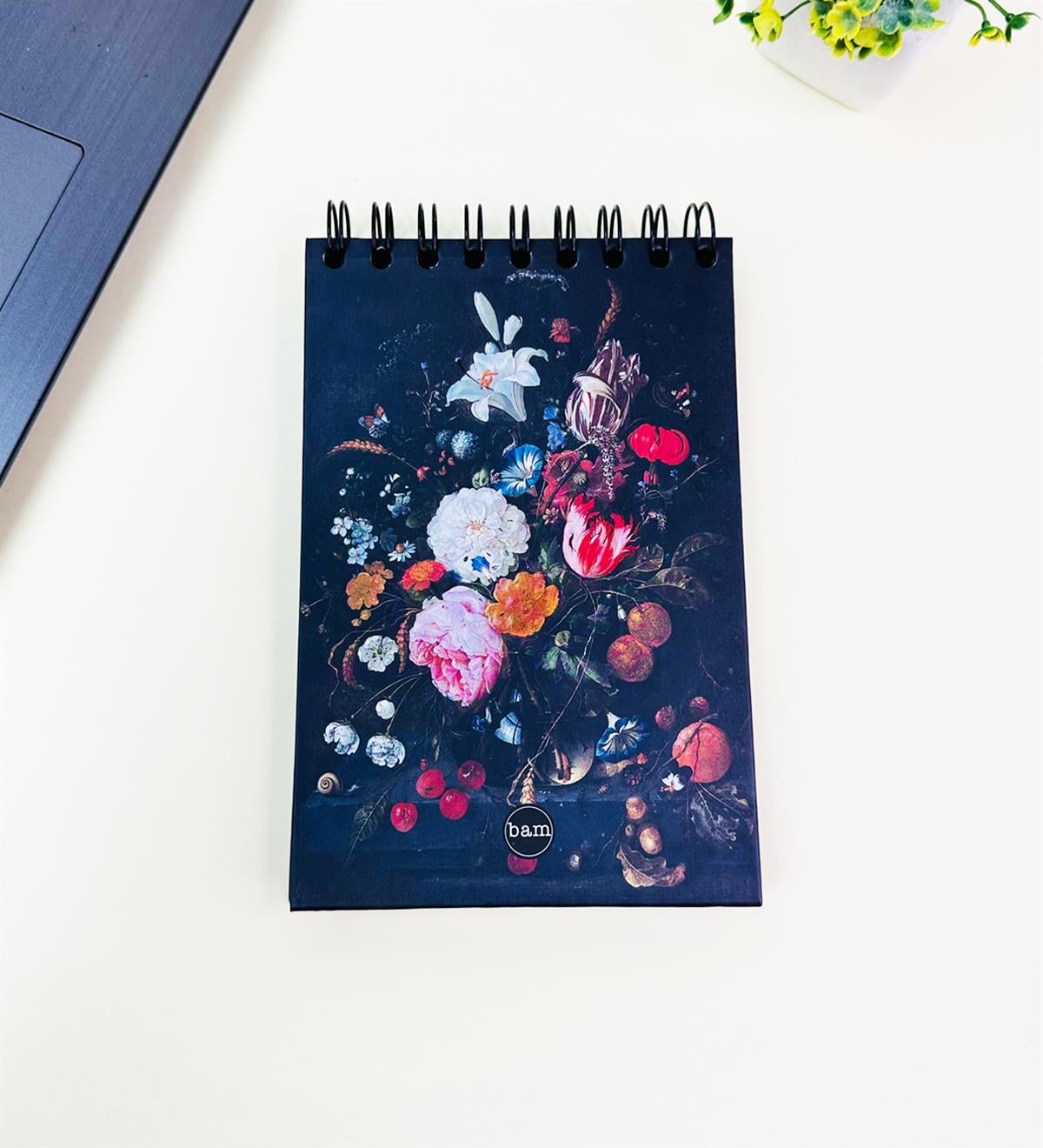 17x12Cm Sketch Book - Eskiz Defteri - Siyah Sayfa - 120 Gr - 64 YaprakgiftmodaBam-3002-Çiçek-Art