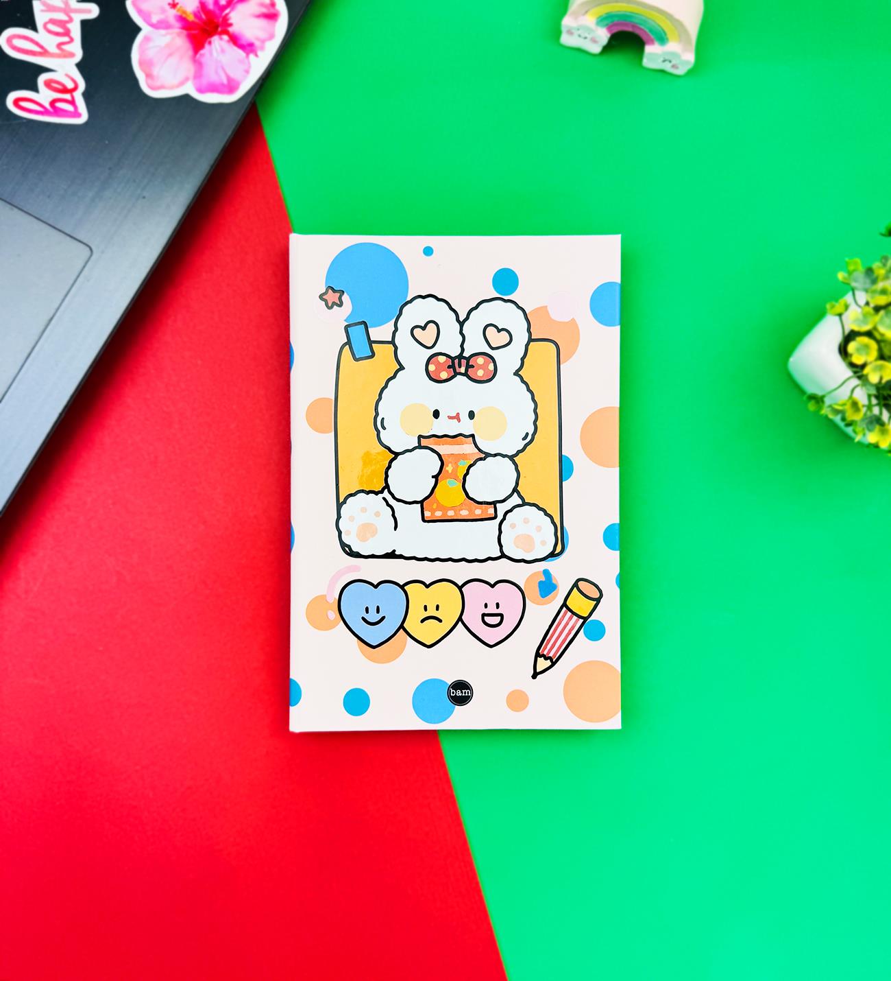 Pen Rabbit Tasarımlı Lastikli Defter	giftmodaBAM-1260