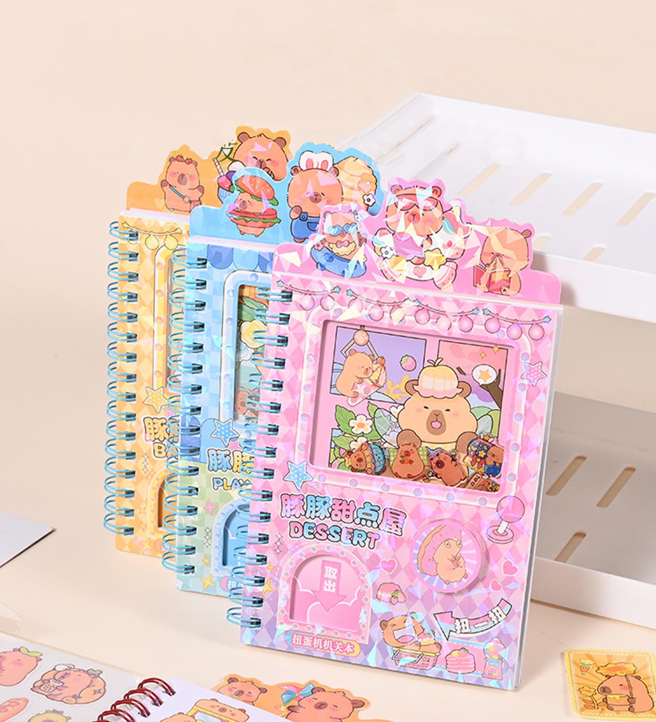 Capybara Otomat Defter – Jetonlu Stickerlı Sevimli DeftergiftmodaBM-1782	