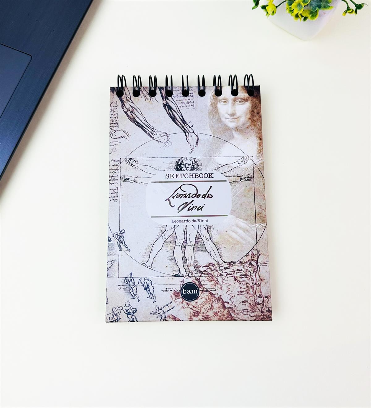 17x12Cm Sketch Book - Eskiz Defteri - Siyah Sayfa - 120 Gr - 64 YaprakgiftmodaBam-3002-2-Da-Vinci