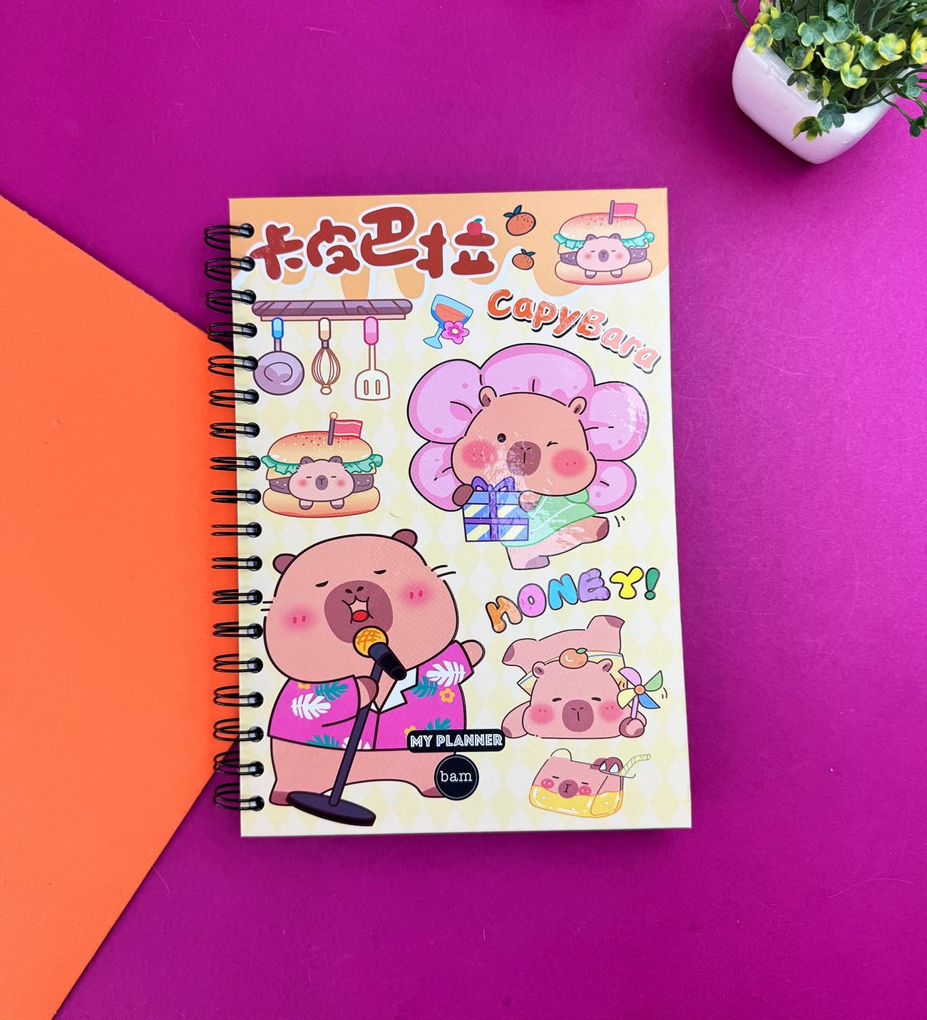 Tatlı Capybara Tasarımlı Konuşan Ajanda	giftmodaBam-1306-2	