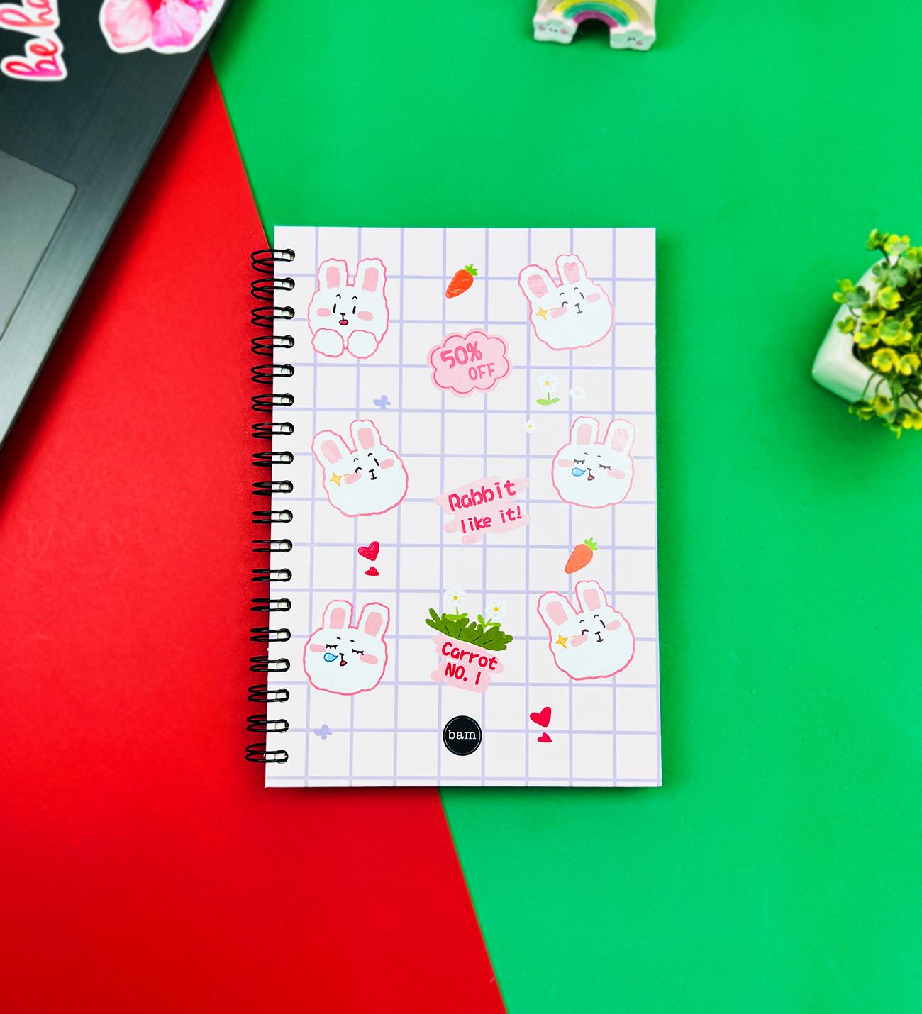 Rabbit Like It Tasarımlı Spiralli Defter giftmoda Bam-1294 