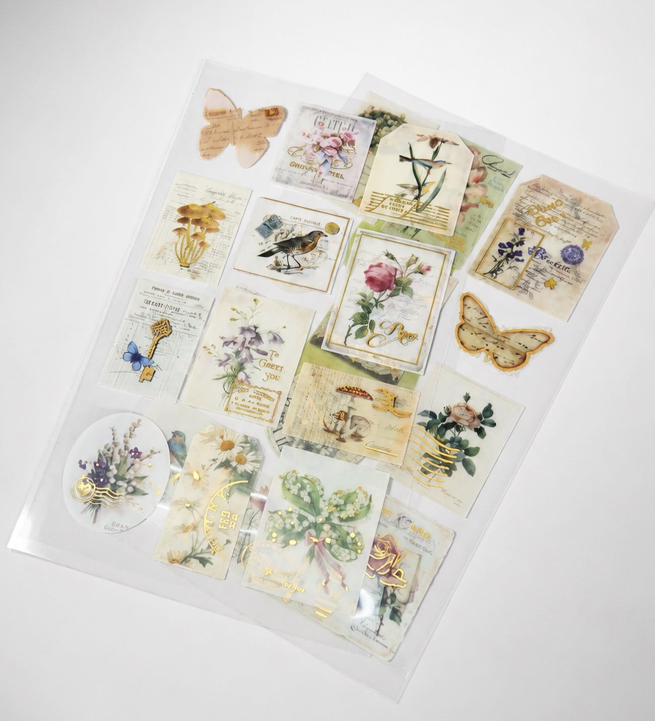 Şeffaf Vintage Pul Sticker SetigiftmodaBM-2598