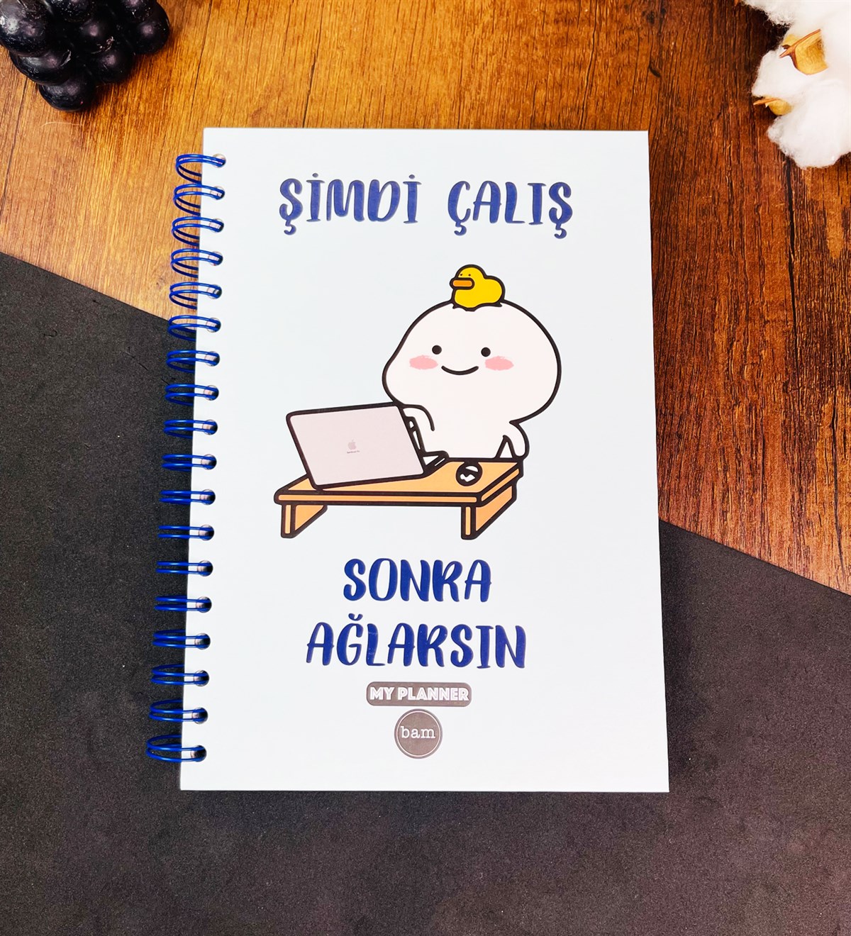 Şimdi Çalış Sonra Ağlarsın Mavi Tasarımlı Konuşan AjandagiftmodaGmd100595