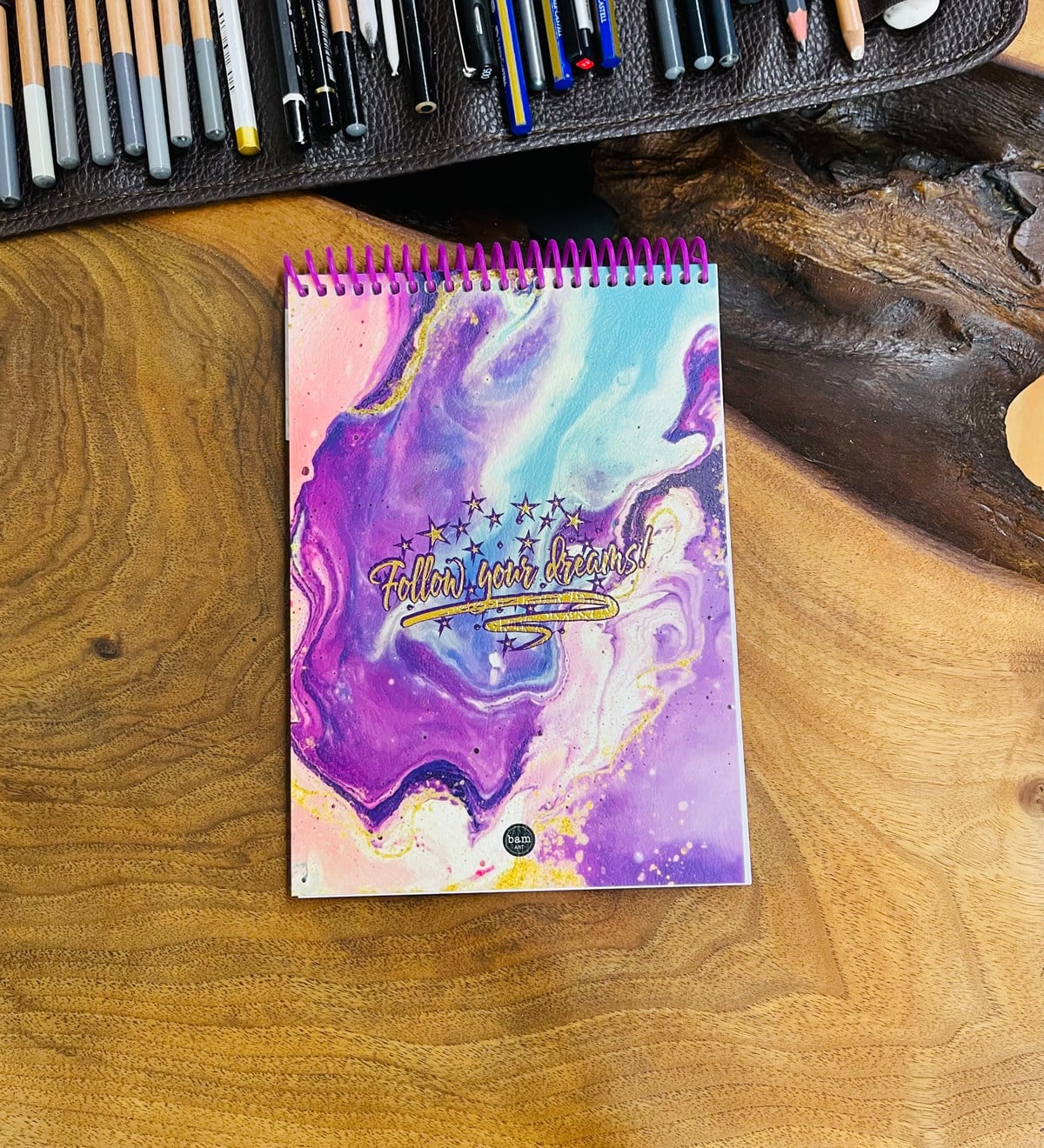 A5 Skecth Book - Eskiz Defteri - Spiralli Tutuş / Grenli Sert Tasarım KapakgiftmodaGmd100280-Hayaller