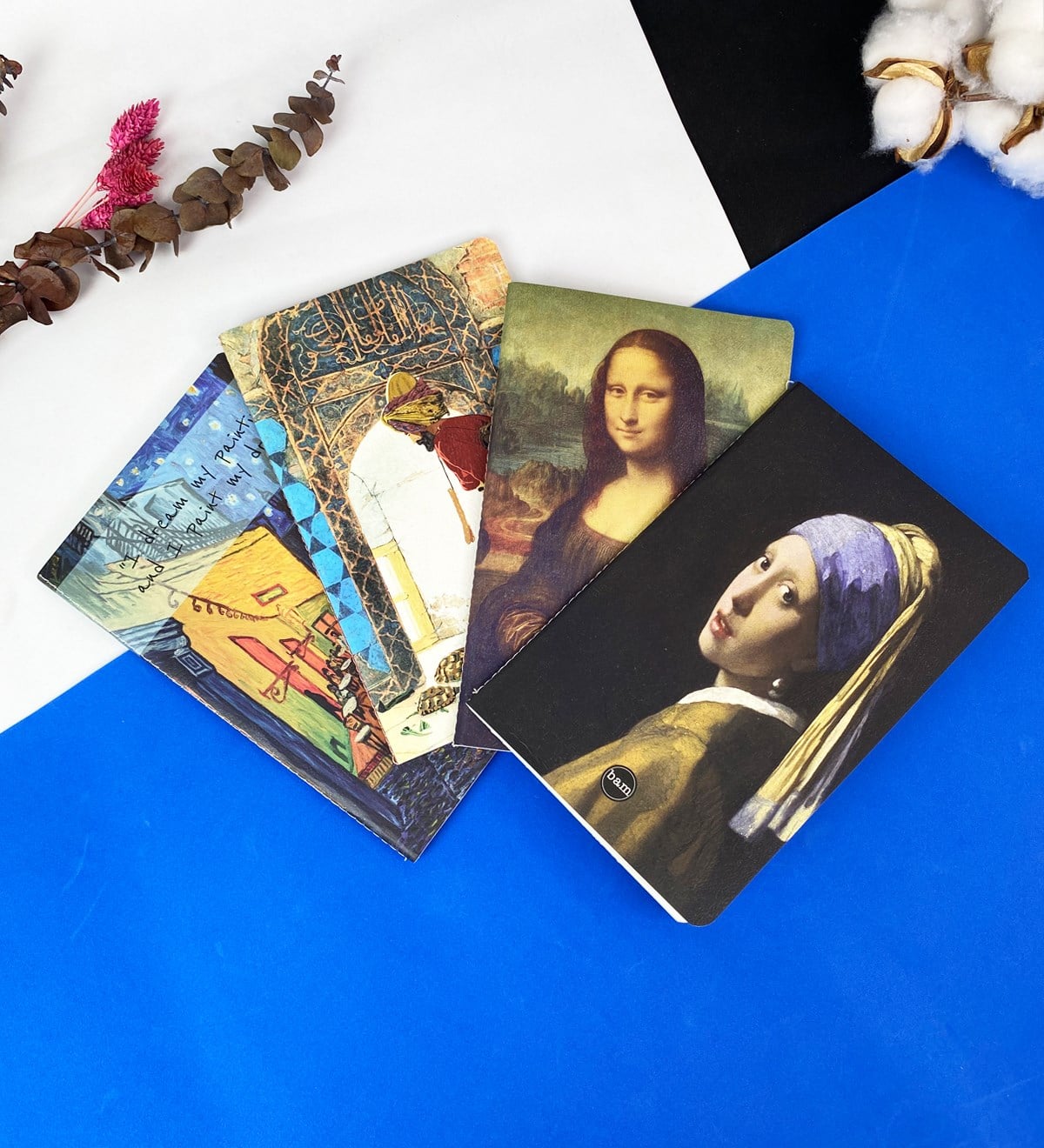 Sanat Serisi 4'lü Dikişli Defter SetigiftmodaGmd100355