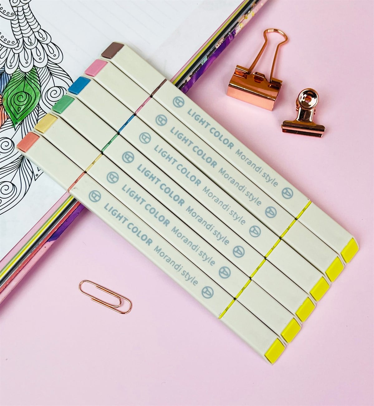 6'lı Morandi Tarzı Çift Taraflı Marker Kalem SetgiftmodaGm-4308