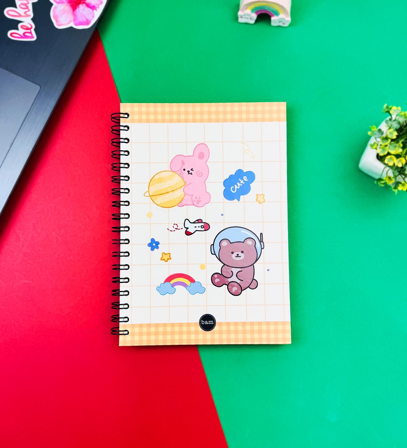 Bear Cute Tasarımlı Spiralli Defter giftmoda Bam-1296 