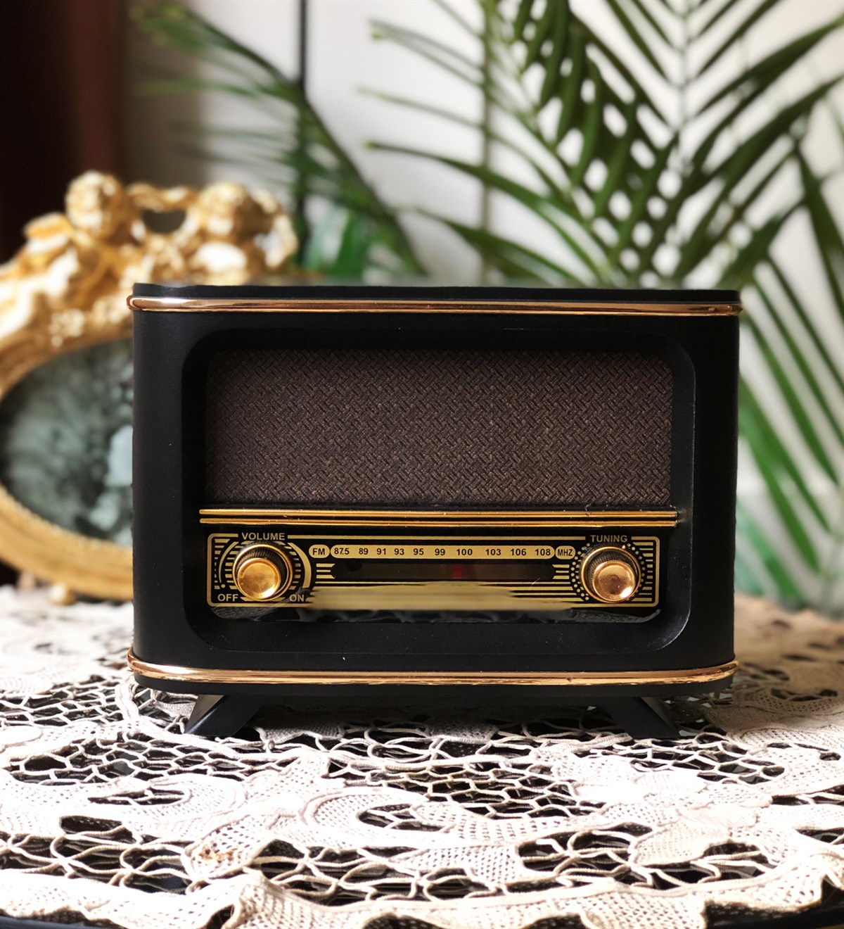 Nostaljik Görünümlü İstanbul Tasarımlı Ahşap Radyo Siyahgiftmodaist-siyah-nos-rdy