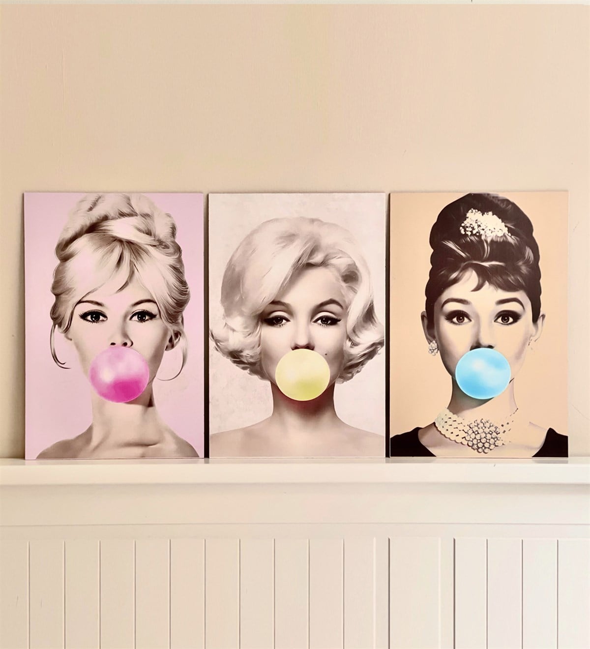Marilyn Monroe Tasarımlı Duvar Panosu 3'lü SetgiftmodaGM-P-30